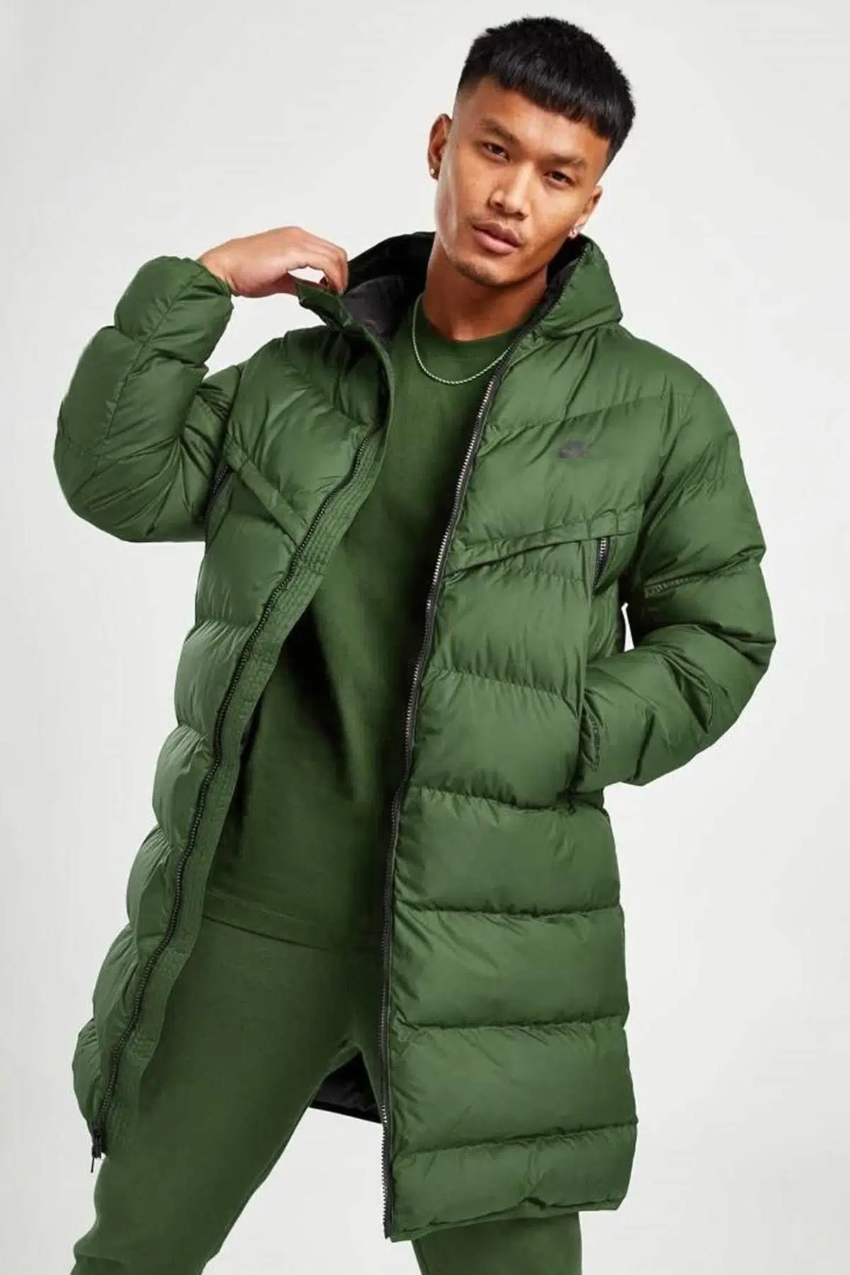 Nike Storm Fit Primaloft Filled Full Zip Khaki Parka Erkek Uzun Mont Parka Haki Yeşil