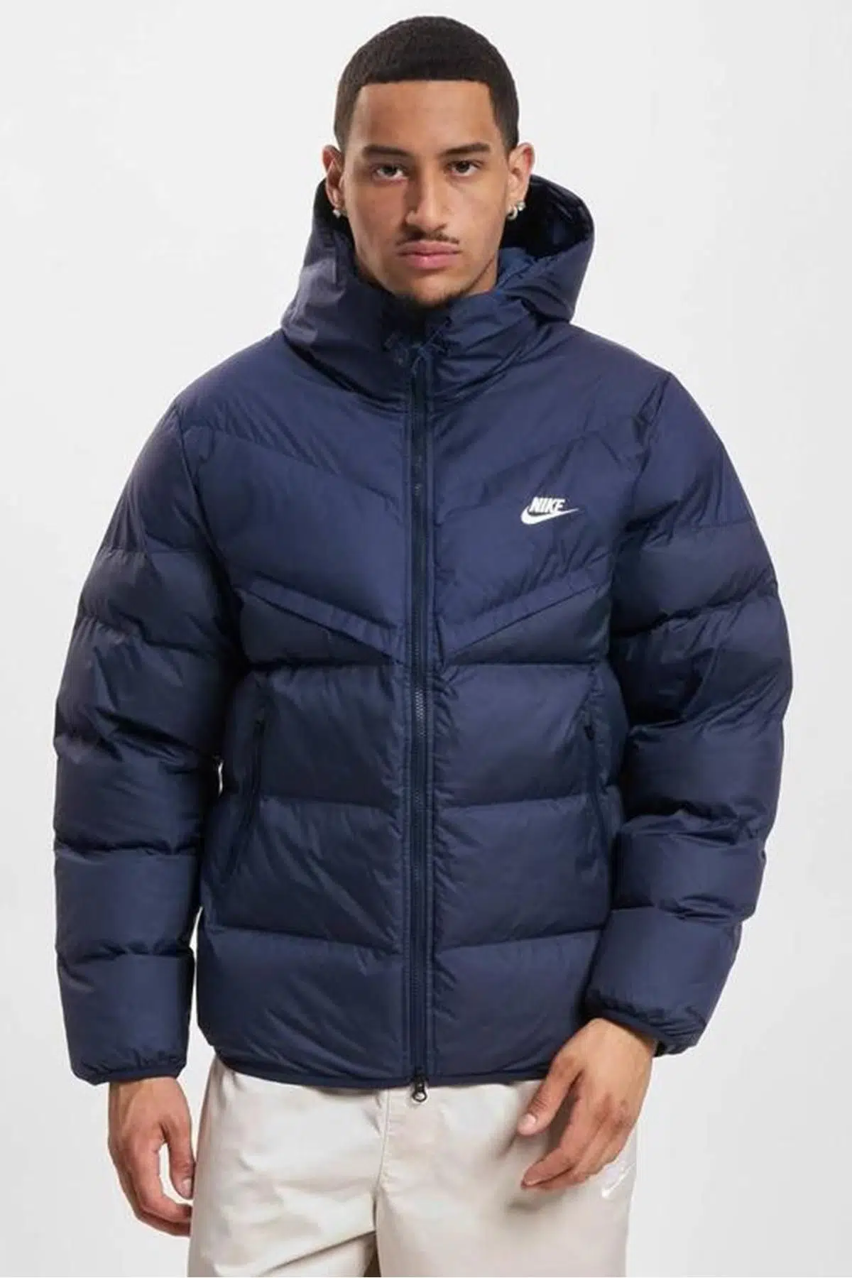 Nike Storm Fit Windrunner Primaloft Filled Full Zip Hoodie Kısa Erkek Mont Lacivert