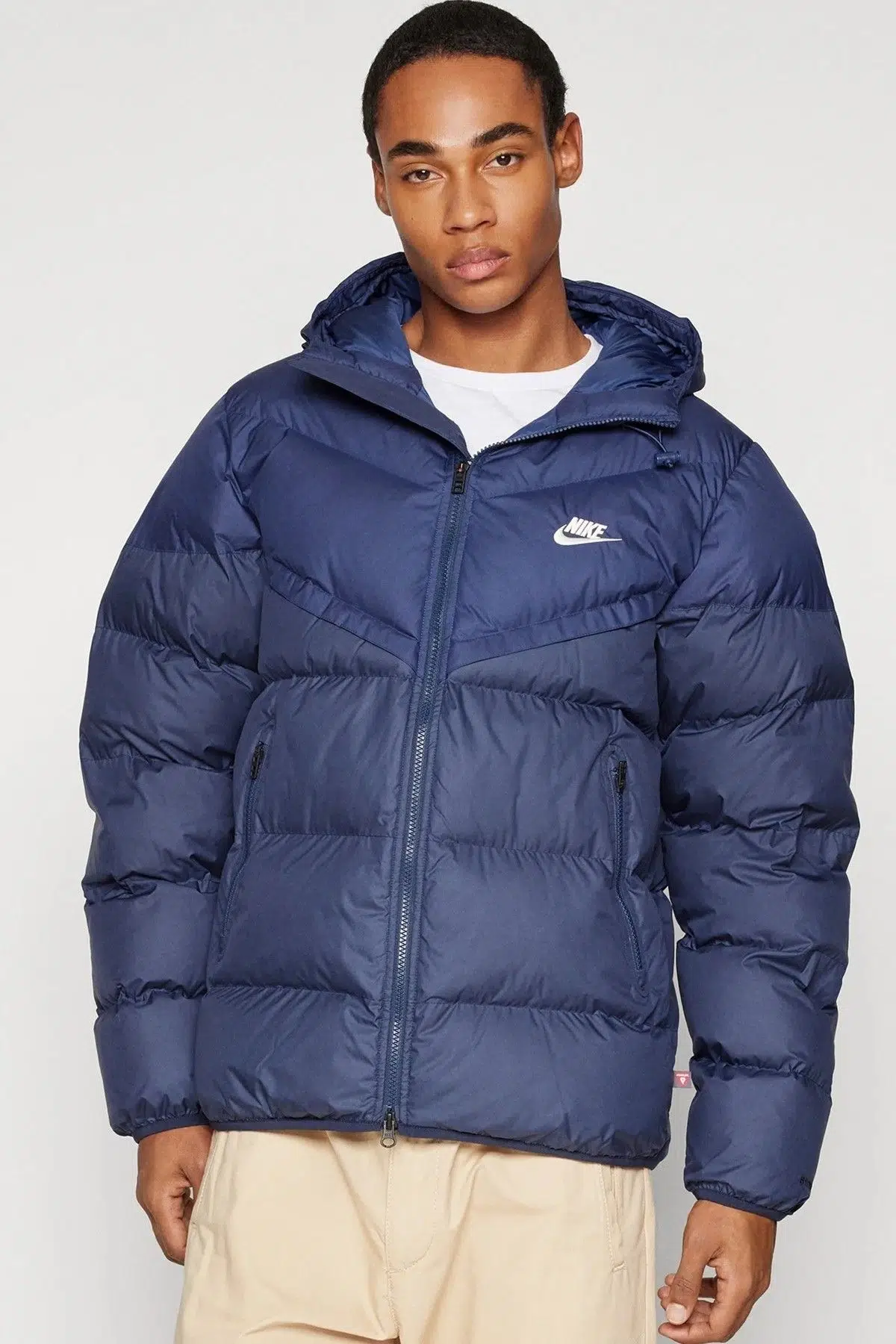 Nike Stormfit Primaloft Synthetic Fit Jacket Navy Rahat Kalıp Kapüşonlu Mont Lacivert