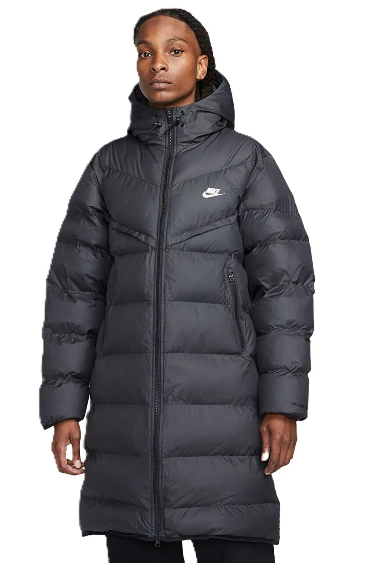 Nike Stormfit Windrunner Primaloft Synthetic Fit Parka Rahat Kalıp Sabit Kapüşonlu Erkek Parka Siyah