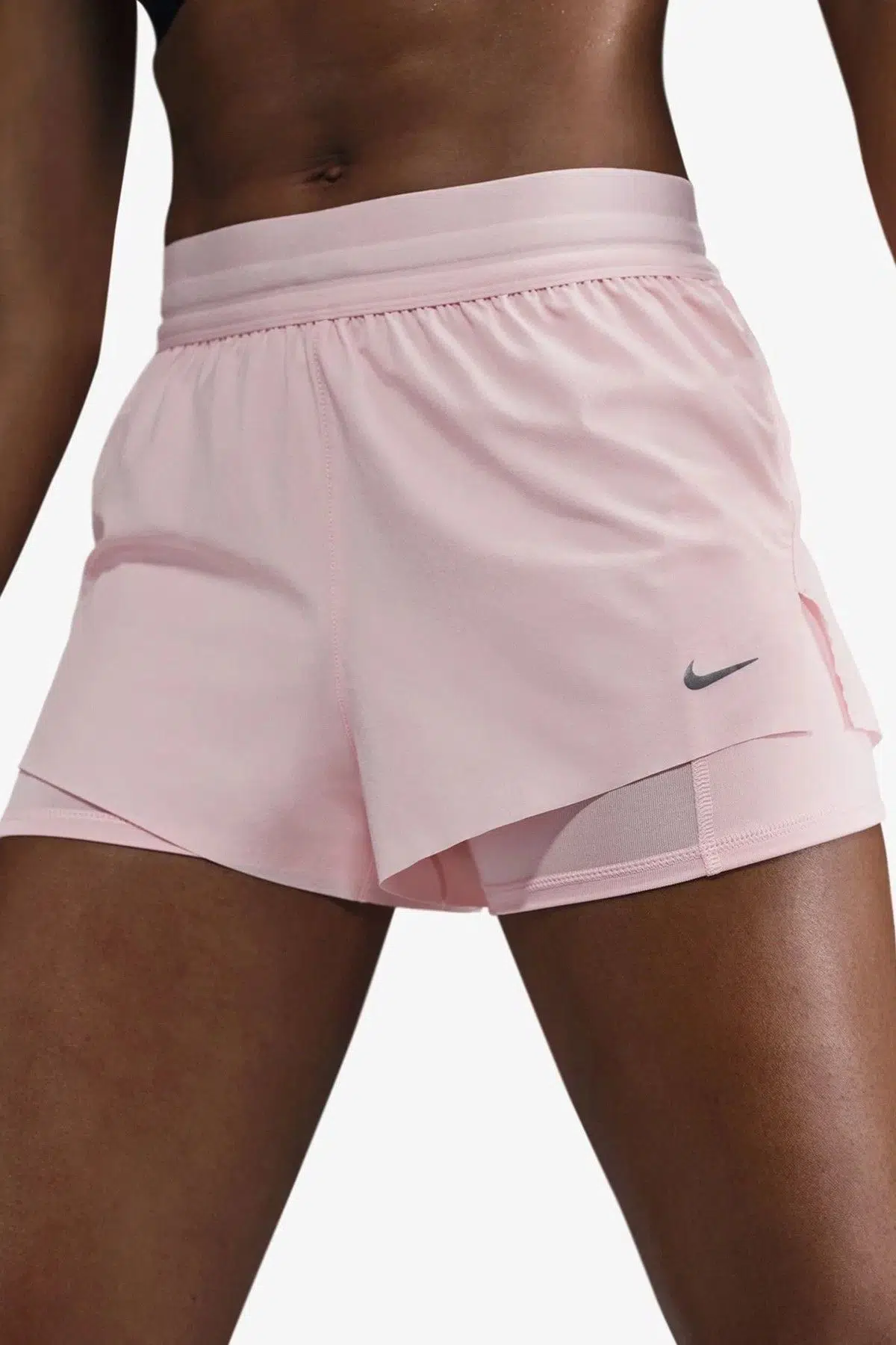 Nike Swift Dri Fit Mid Rise 4" 2IN1 Running Short Kadın 4" Taytlı Koşu Şortu Pembe