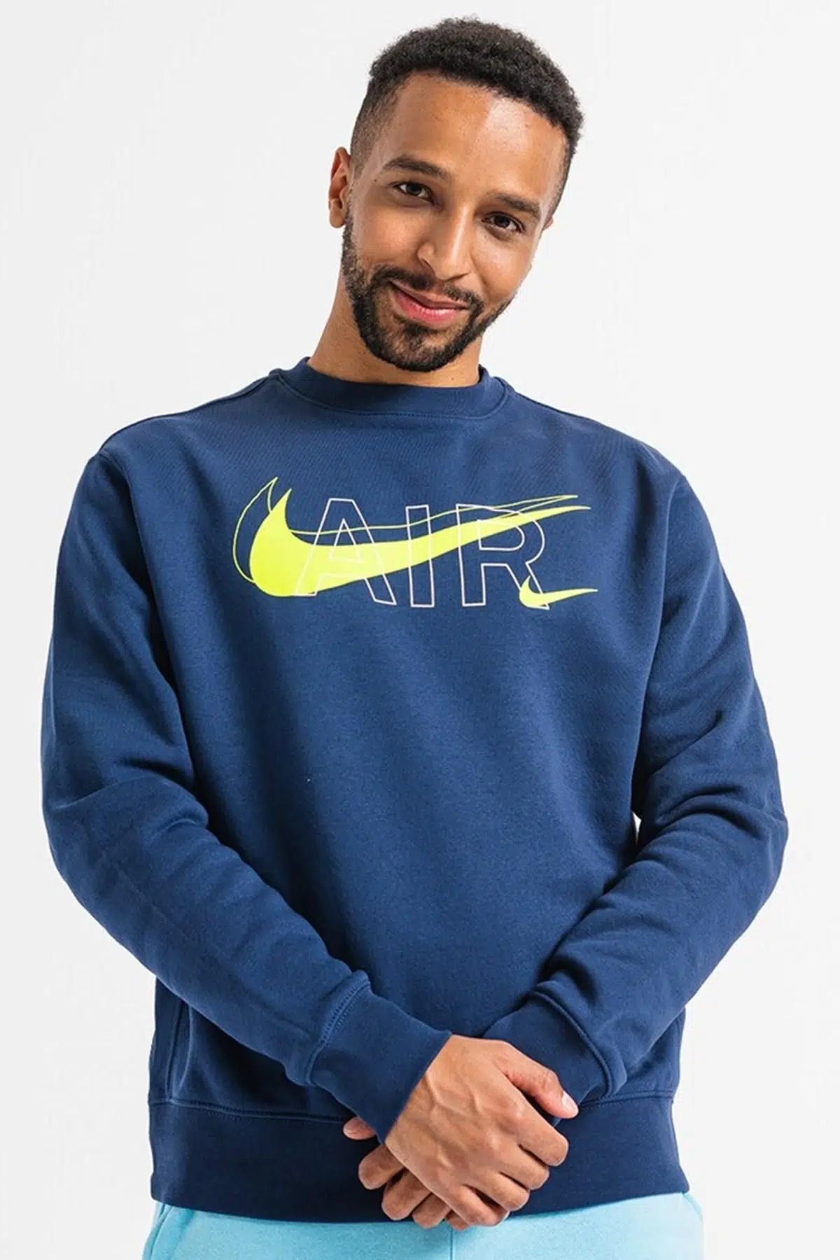 Nike Sweatshirt Air Blue Şardonlu Erkek Sweatshirt Mavi