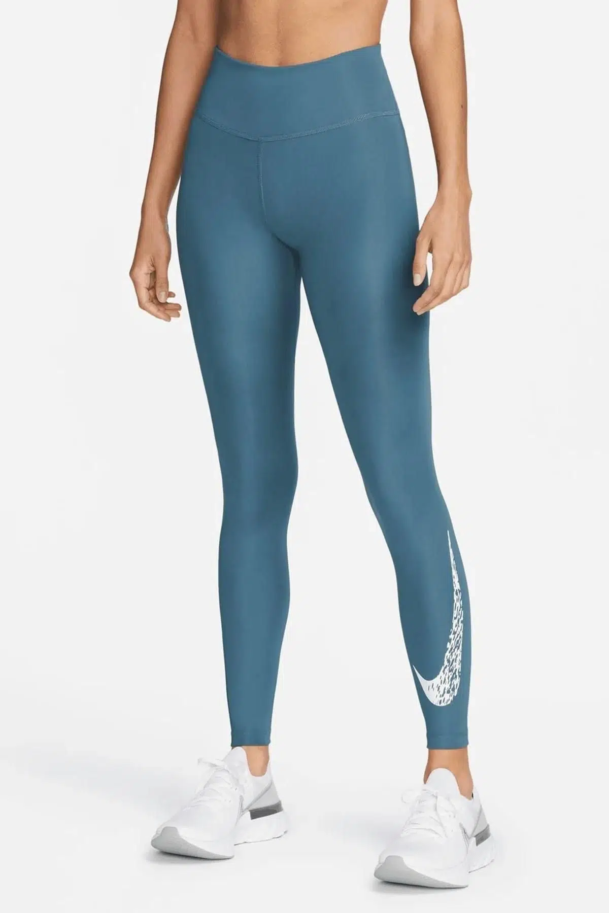Nike Dri Fit Leggings Big Swoosh Blue iki iç Cepli Toparlayıcı Tayt Mavi