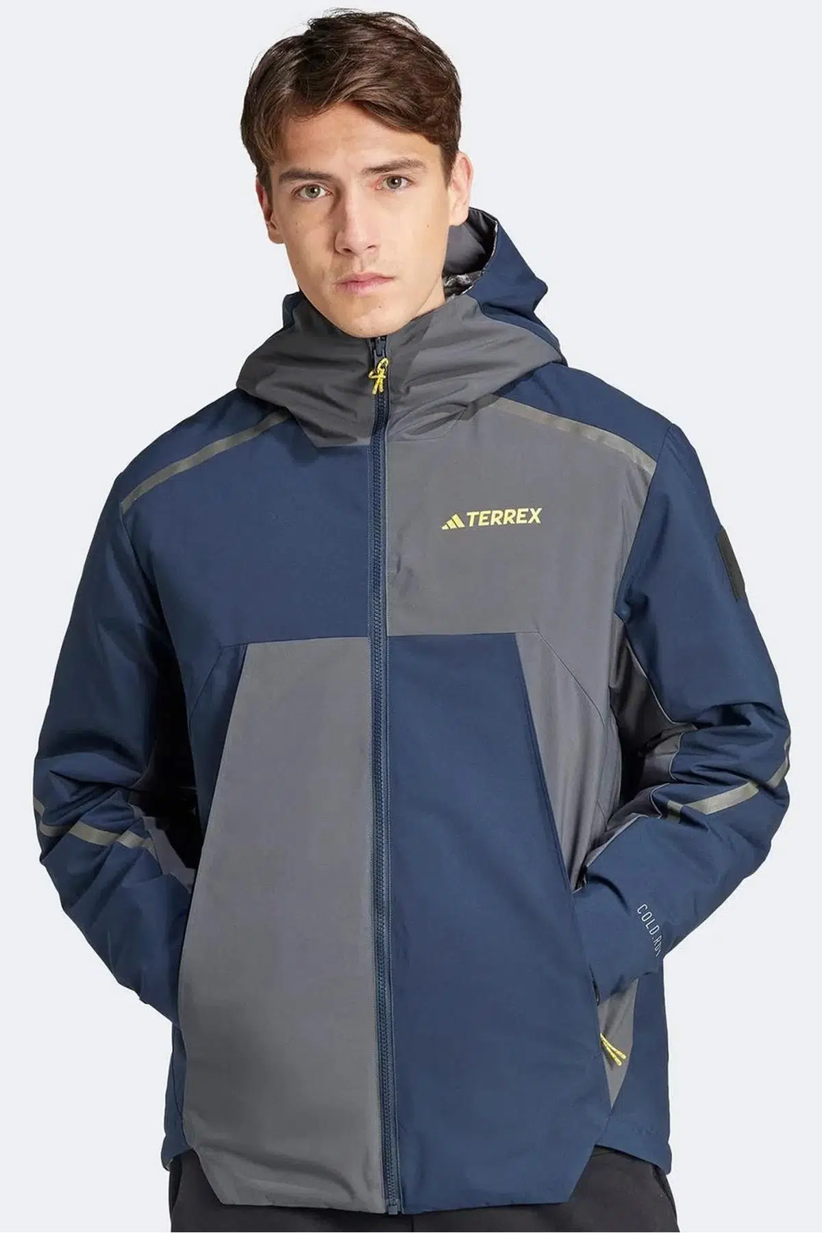 Adidas Terrex National Geographic Loose Fit Büyük Beden Erkek Çift Taraflı Gri Outdoor Mont