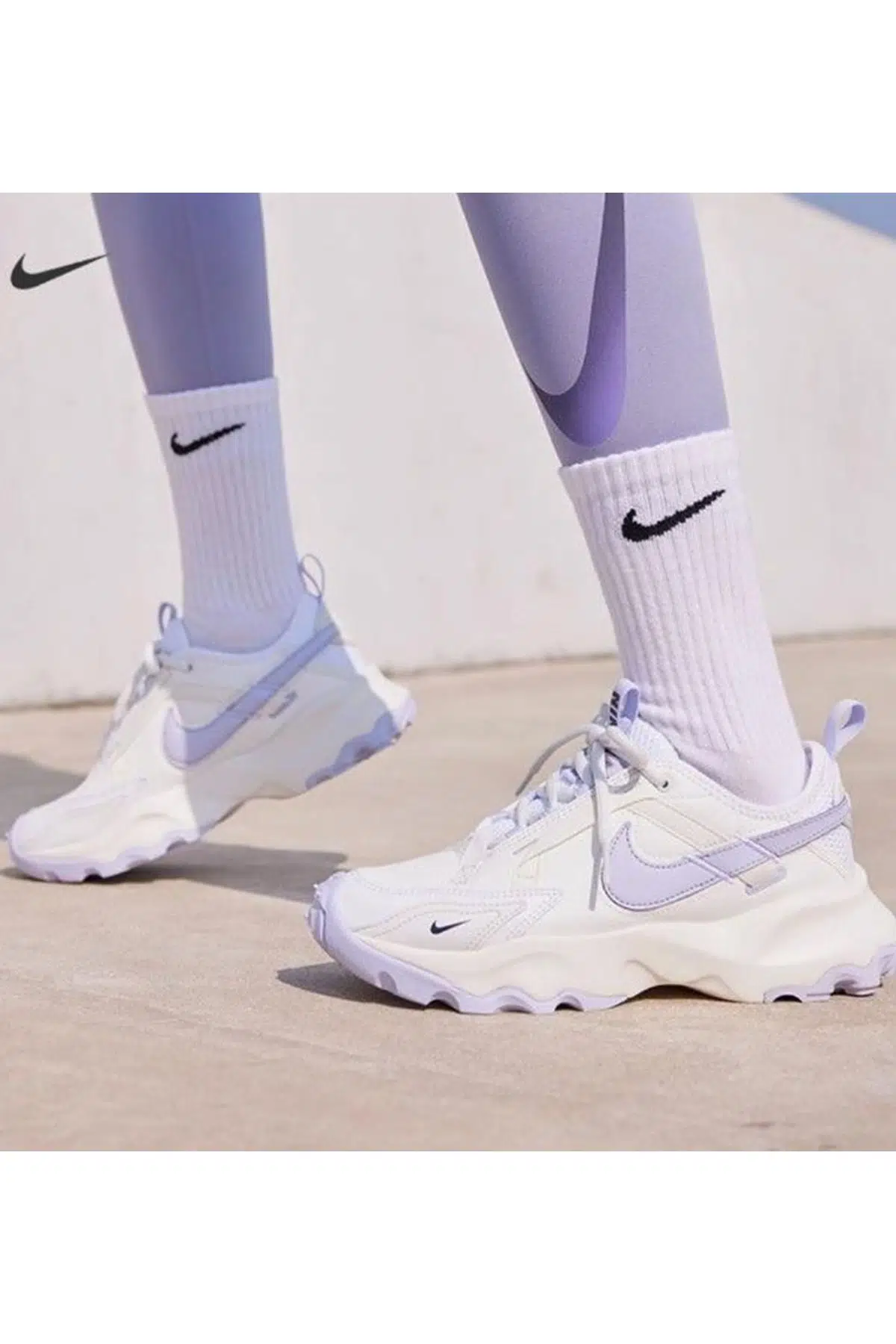 Nike TC 7900 Premium Kadın Günlük Spor Ayakkabı Beyaz Mor Swoosh