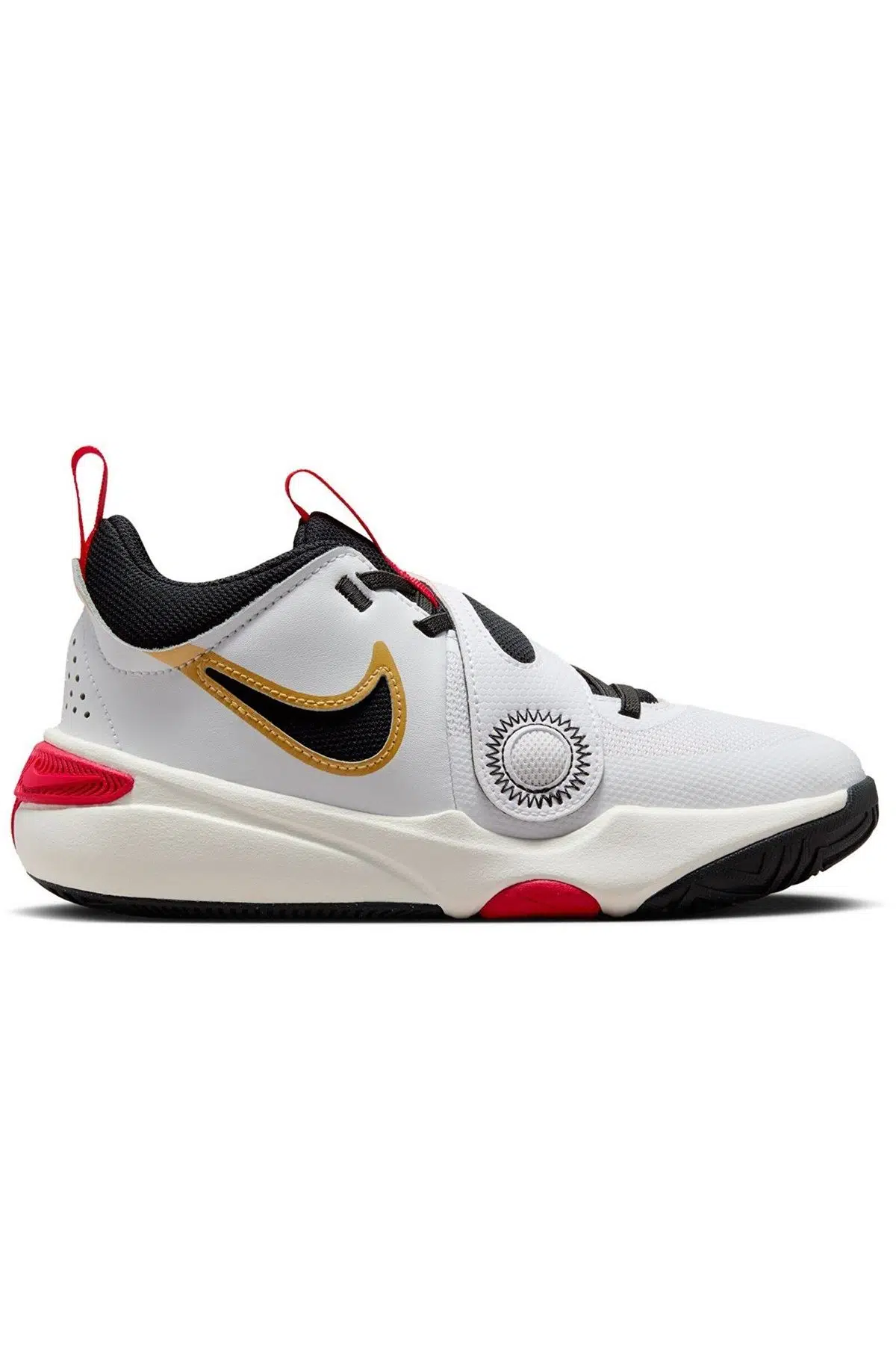 Nike Team Hustle D 11Leather Unisex Basketball Shoes Hakiki Deri Lastik Bağcıklı Cırtlı Basketbol Ayakkabısı Beyaz