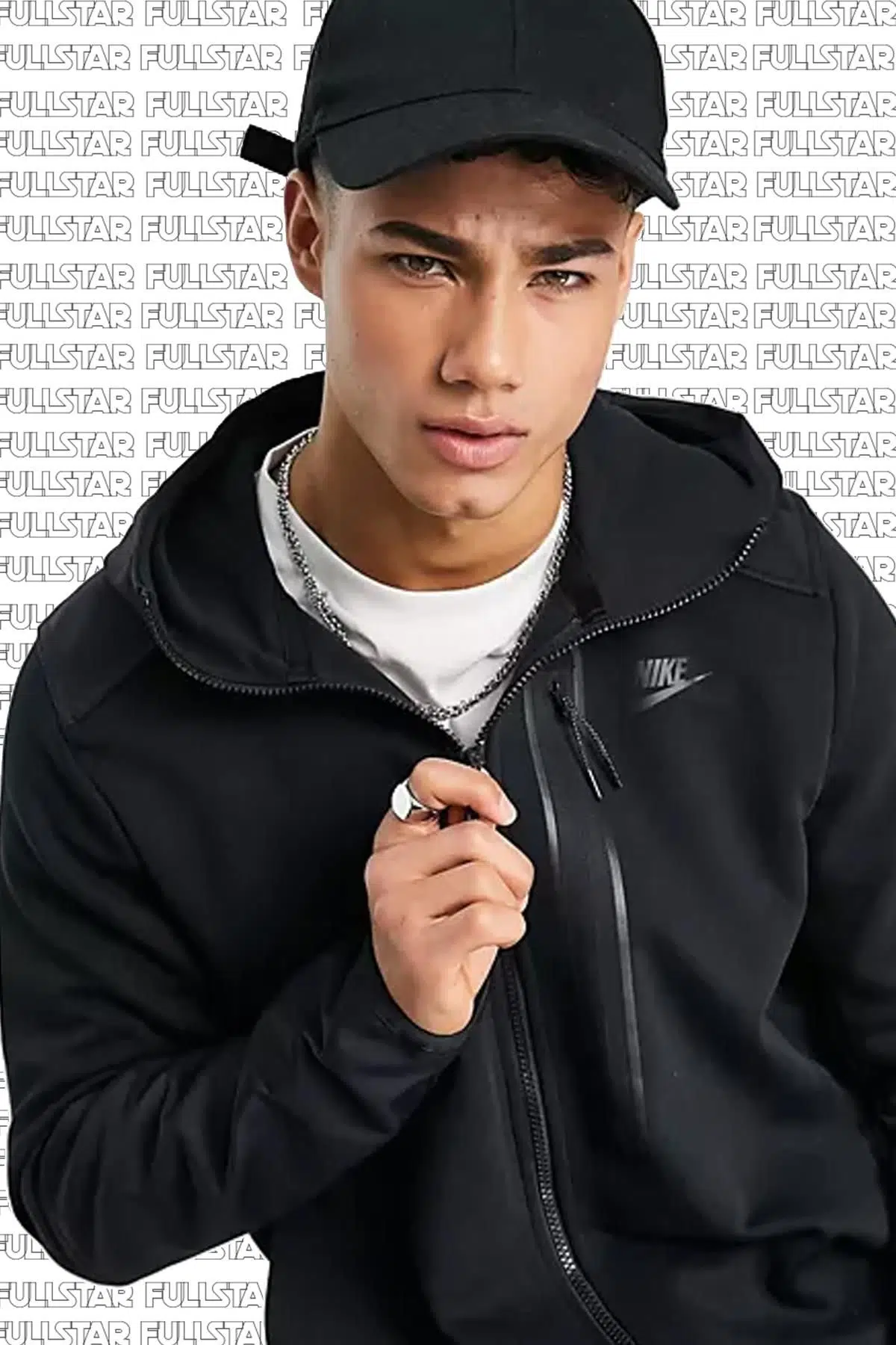 Nike Tech Fleece Full Zip Black Unisex Hoodie Kapüşonlu Sweatshirt Siyah