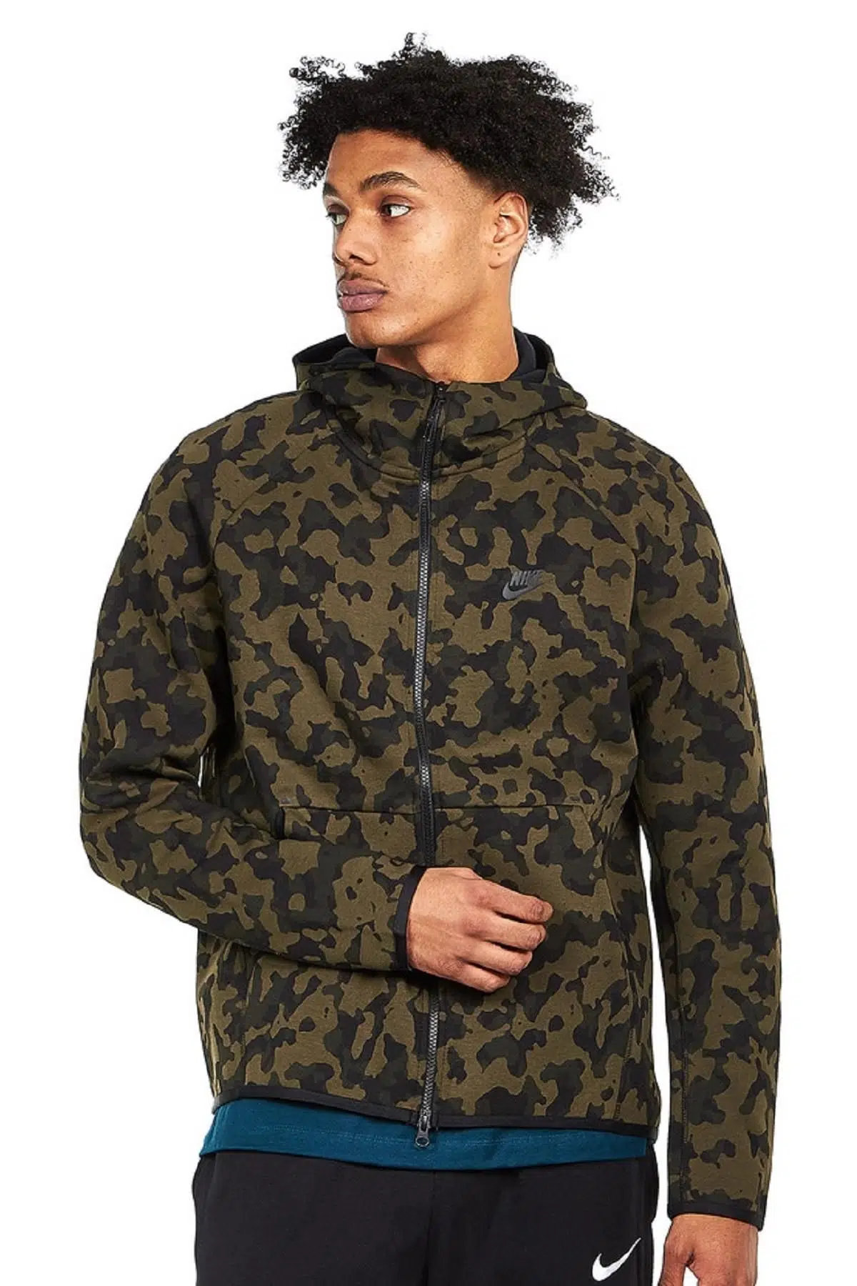Nike Tech Fleece Full-Zip Hoodie Camo Printed Kapüşonlu Kamuflaj Sweatshirt 