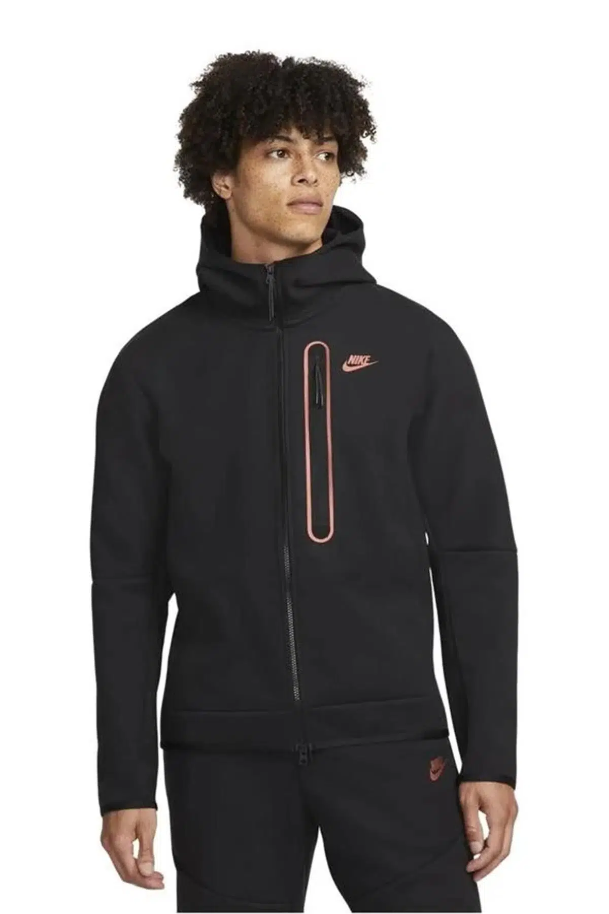 Nike Sportswear Tech Fleece Brushed Full Zip Hoodie Erkek Sweatshirt Siyah