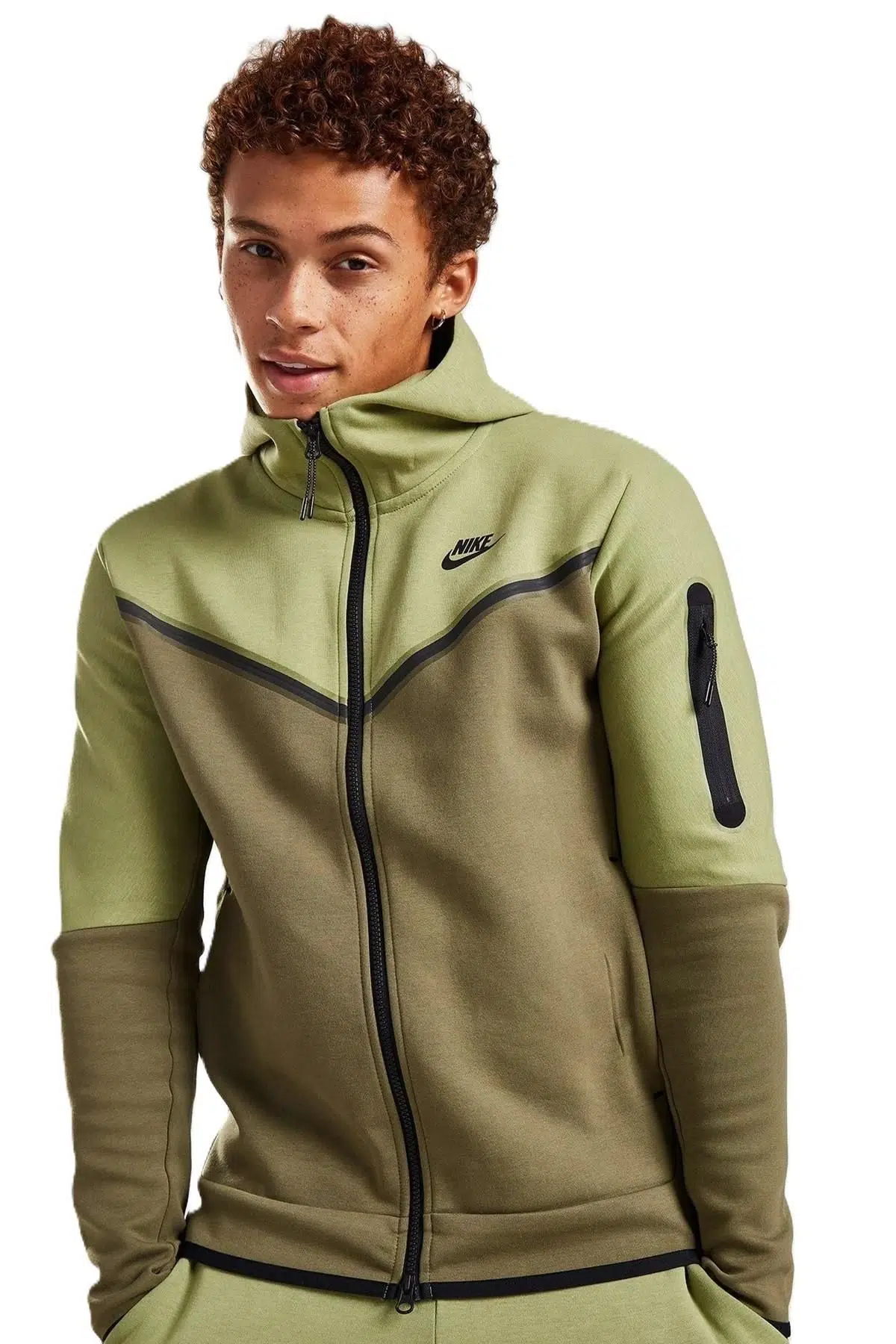Nike Tech Fleece Full Zip Unisex Hoodie Kapüşonlu Fermuarlı Sweatshirt Yeşil