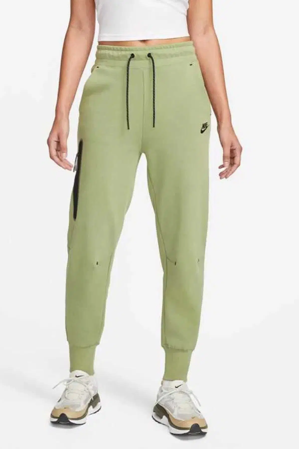 Nike Tech Fleece Loose Fit Sweat Trousers Gray Bol Kesim Kadın Eşofman Altı Yeşil