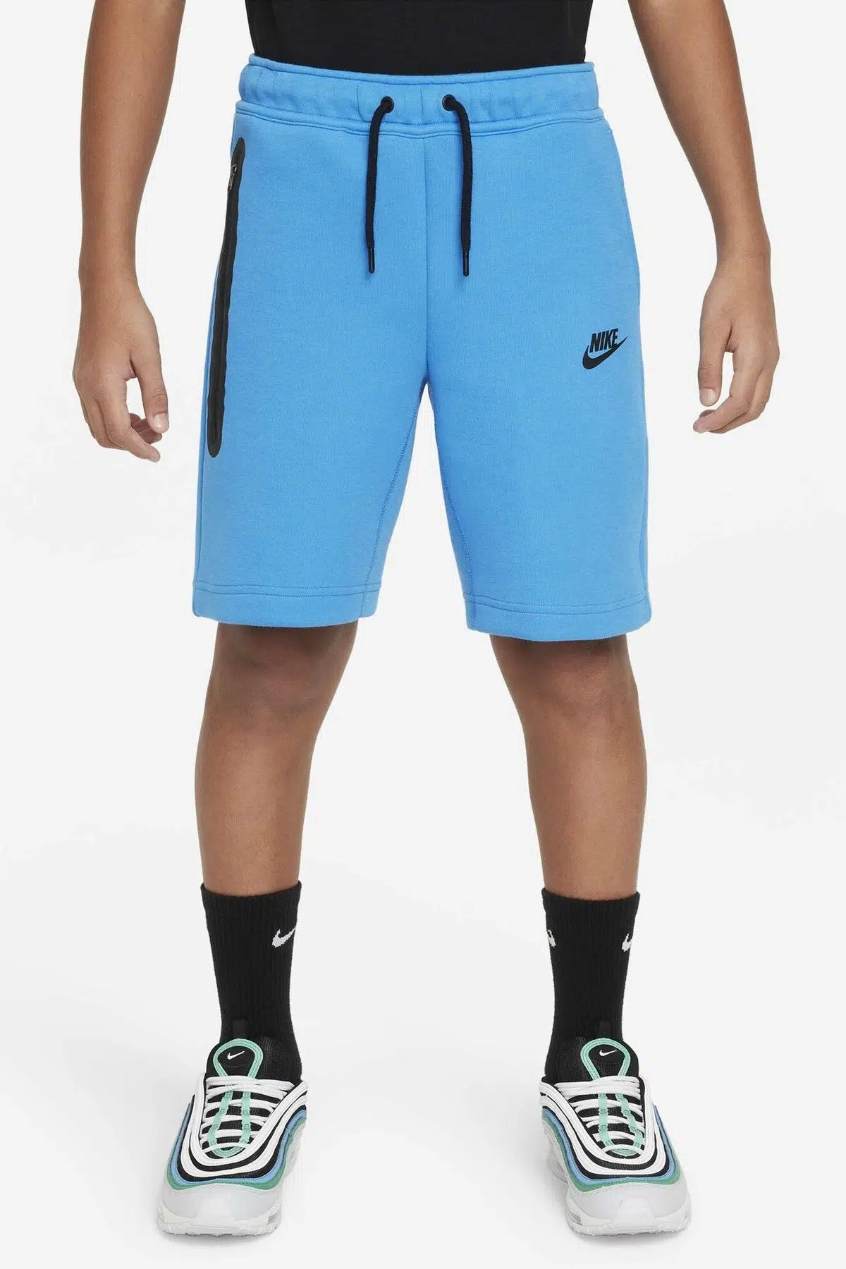 Nike Sportswear Tech Fleece Unisex Kid's Short Blue Çocuk Fermuar Cepli Şort Mavi