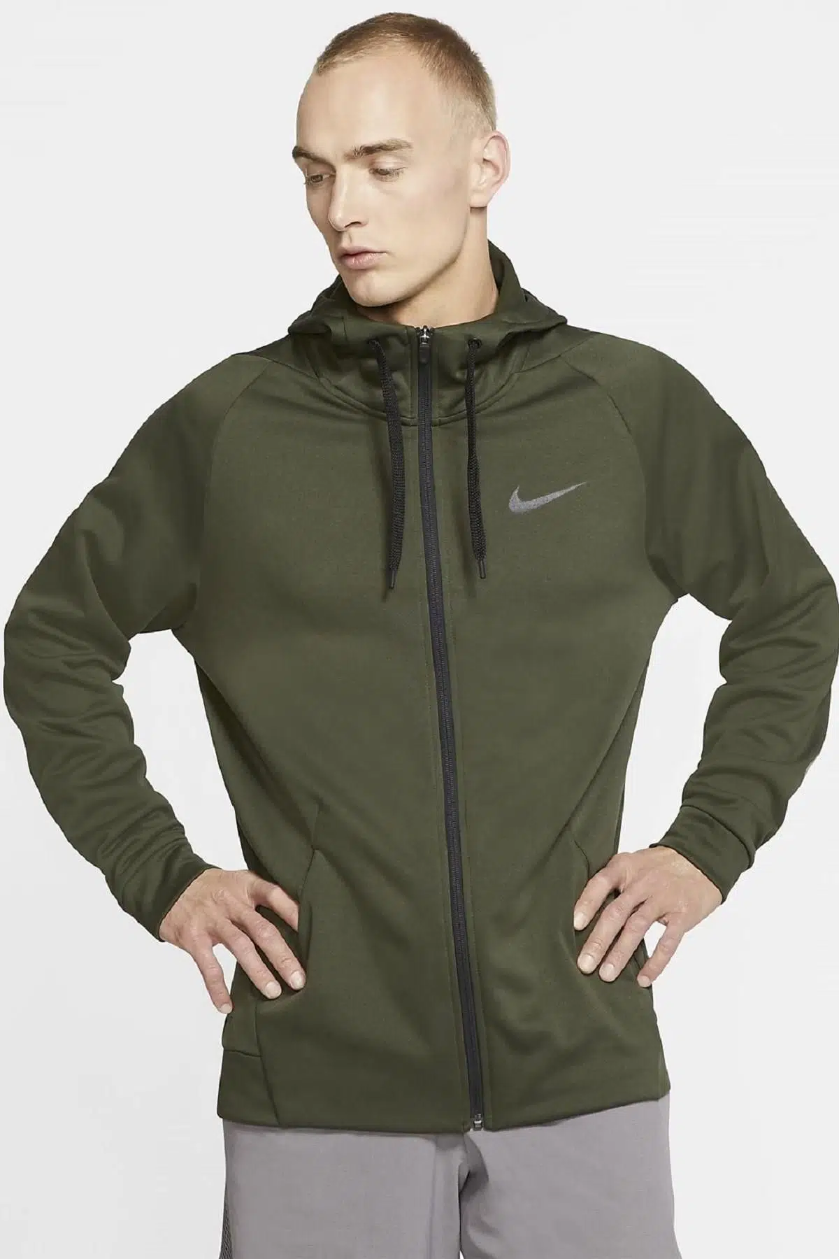Nike Therma Dri Fit Full Zip Hoodie Kapüşonlu Erkek Termal Sweatshirt Yeşil