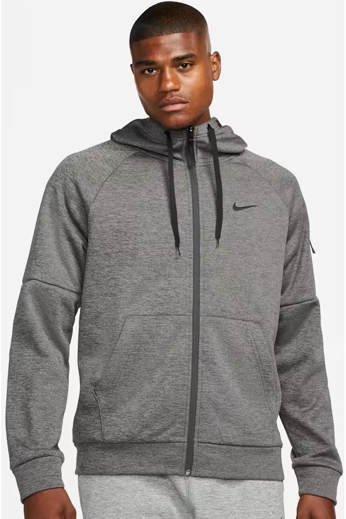 Nike Therma Fit Full Zip Hoodie Erkek Kapüşonlu Termal Fermuarlı Sweatshirt Antrasit