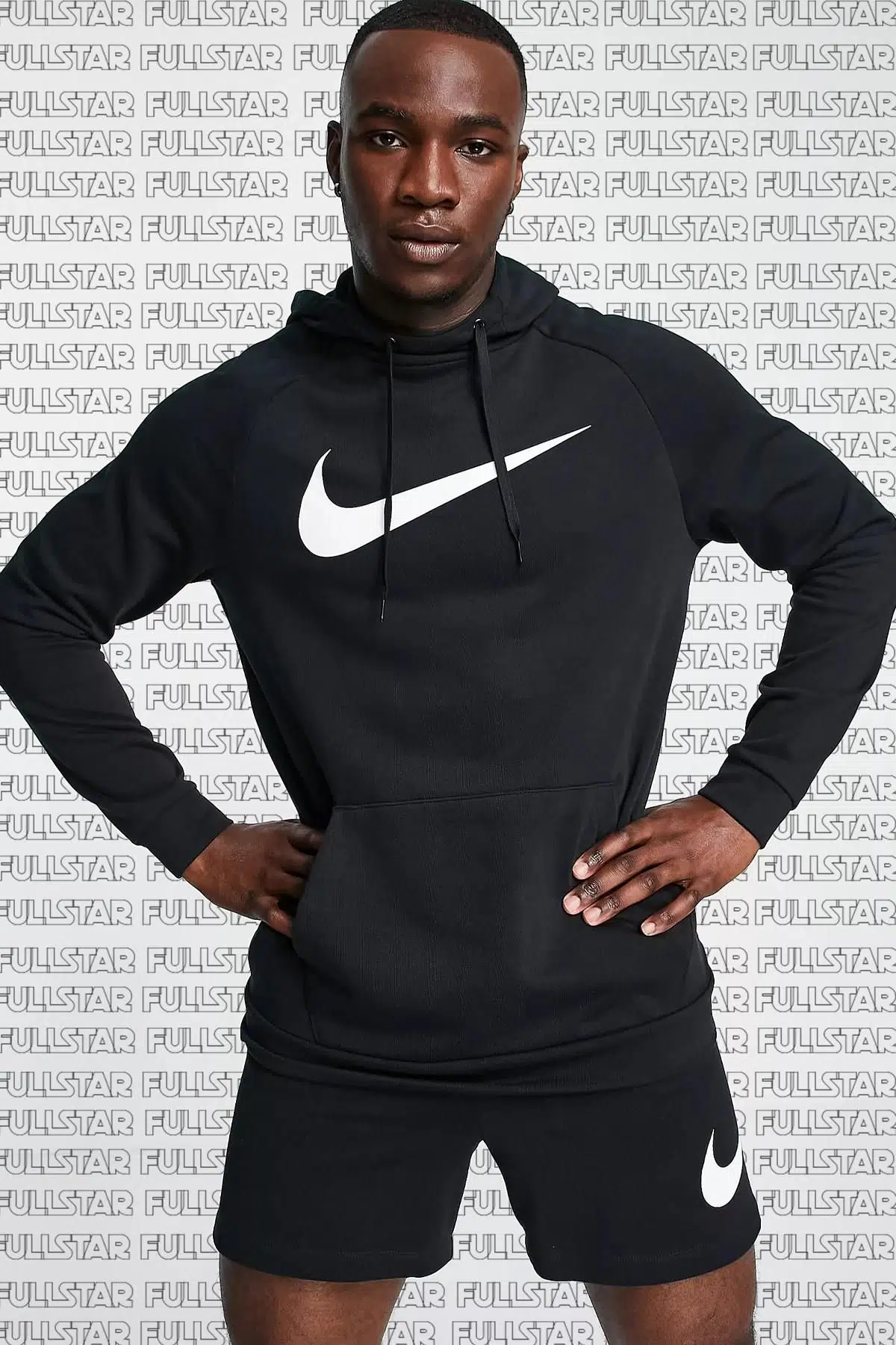 Nike Therma Fit Pullover Hoodie Big Swoosh Kapüşonlu Termal Siyah Erkek Sweatshirt