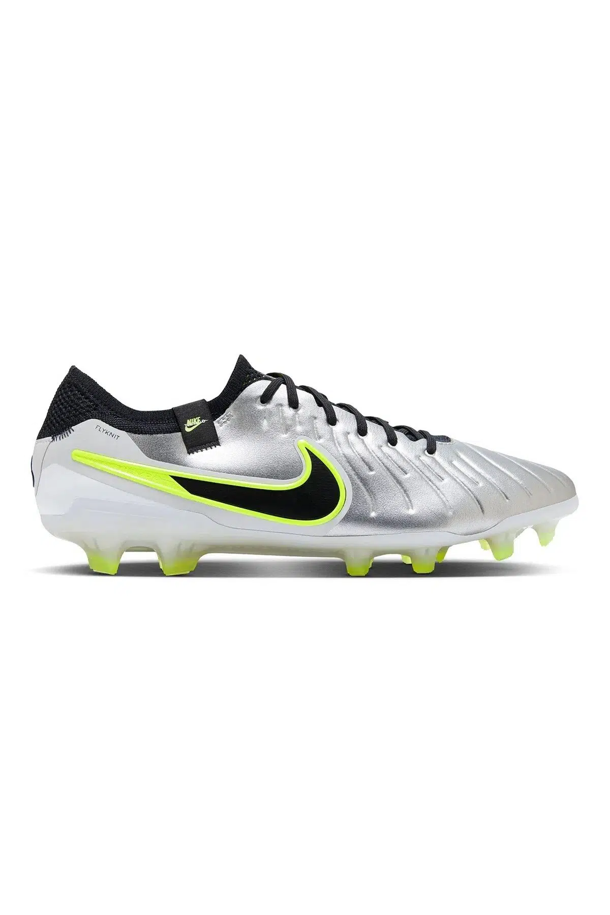 Nike Tiempo Legend 10 Elite FG Pro Soccer Shoes Çim Saha Kramponu Gri Yeşil