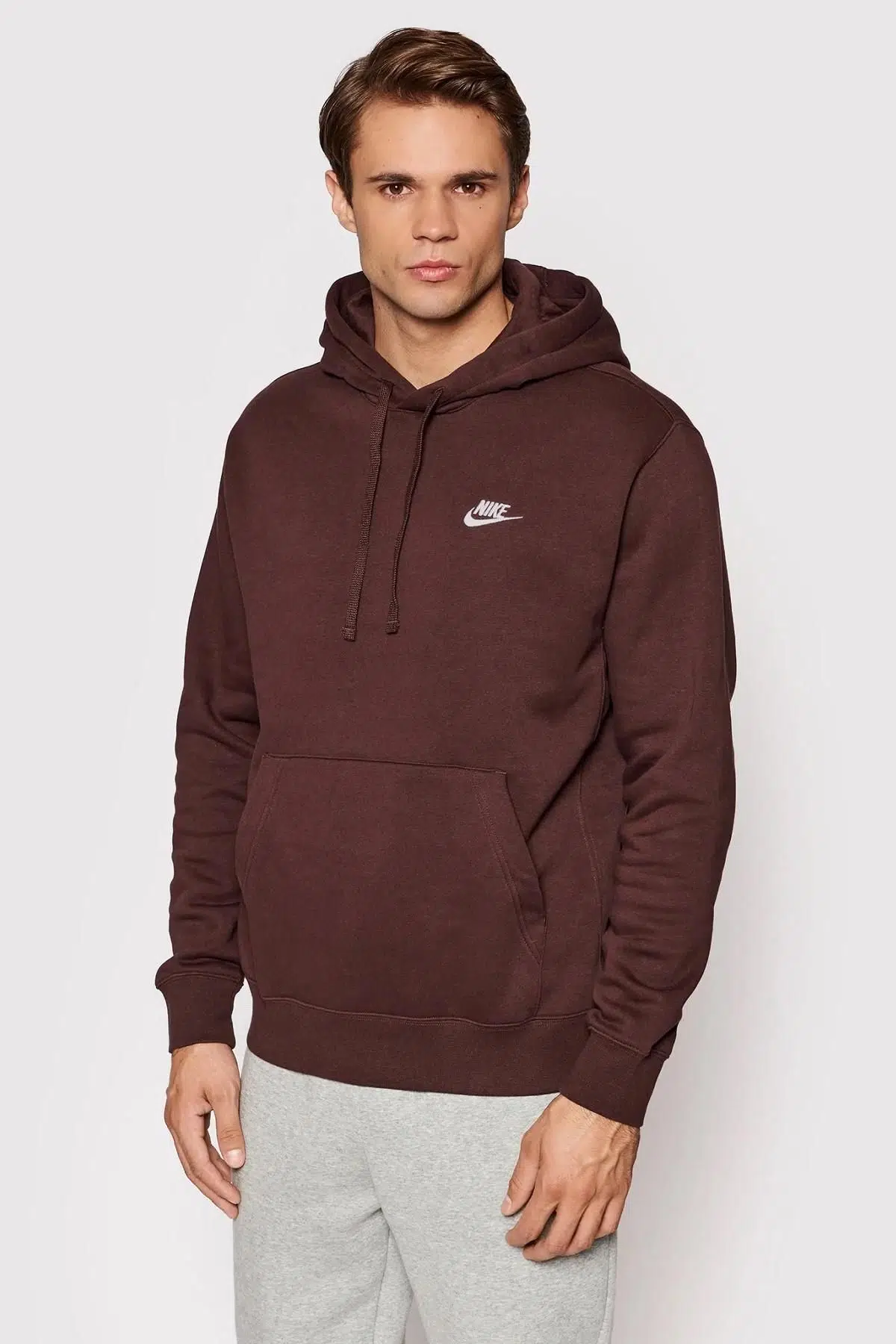Nike Pullover Hoodie Browm Şardonlu Kapüşonlu Kahverengi Sweatshirt