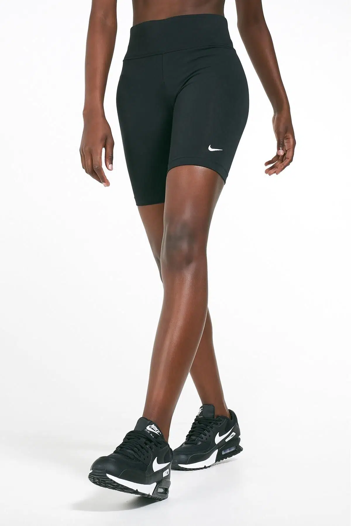 Nike Tight Fit, Yüksek Belli Pamuk Polyester Siyah Biker Tayt 