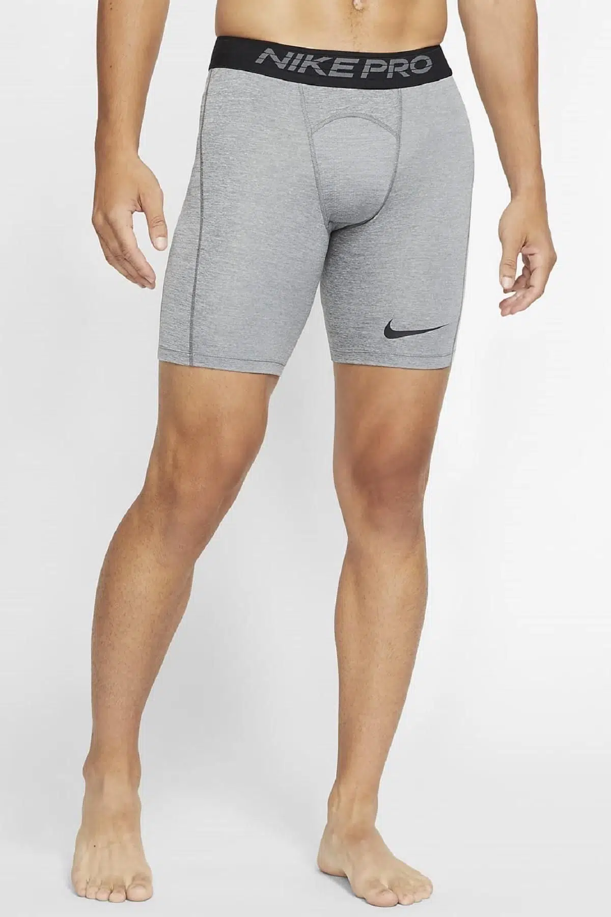 Nike Pro Tight Fit, Erkek Kısa Biker Tayt Gri Melanj 