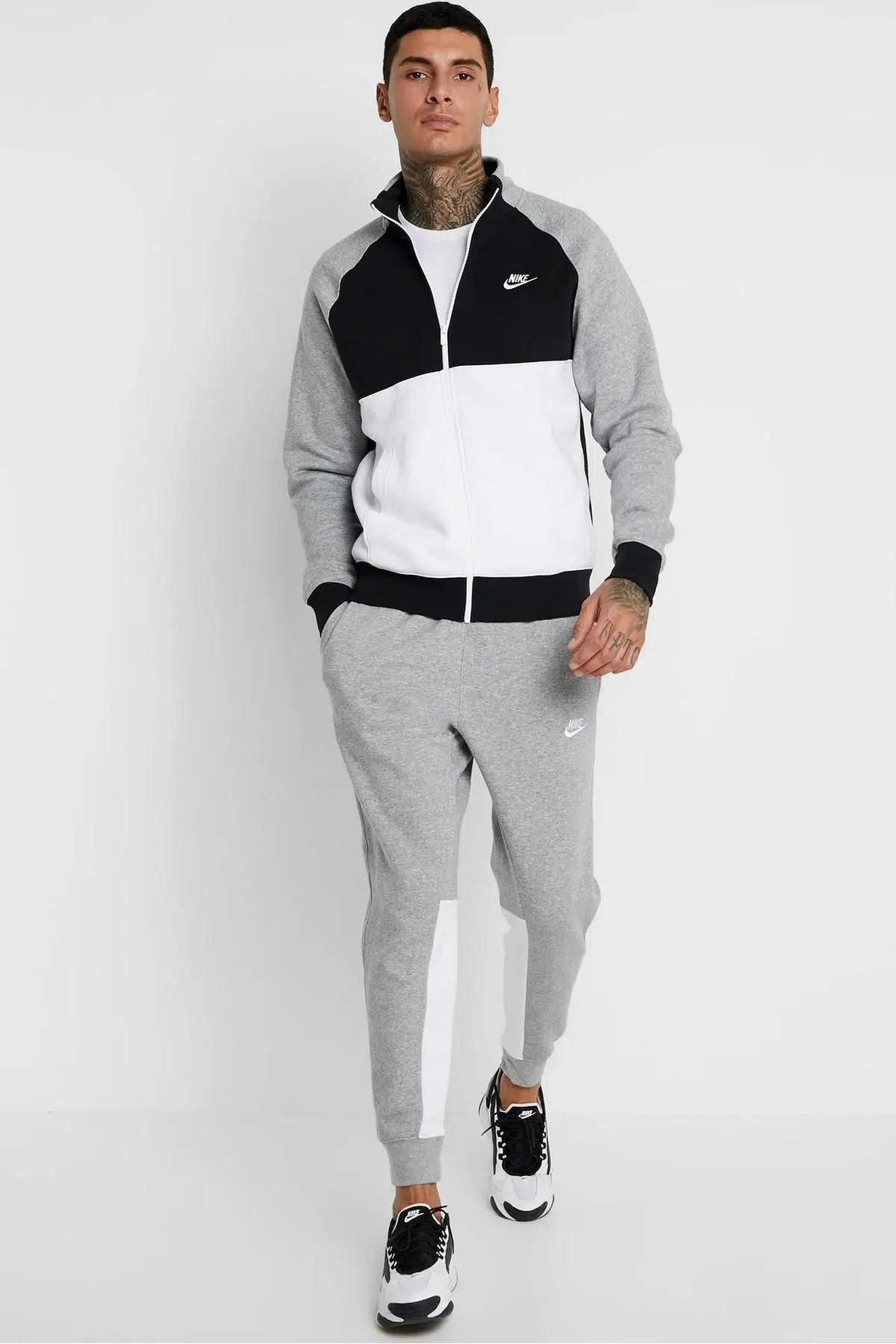 Nike Track Suit Fleece Colorblock Full Zip Şardonlu Pamuklu Kalın Eşofman Takımı