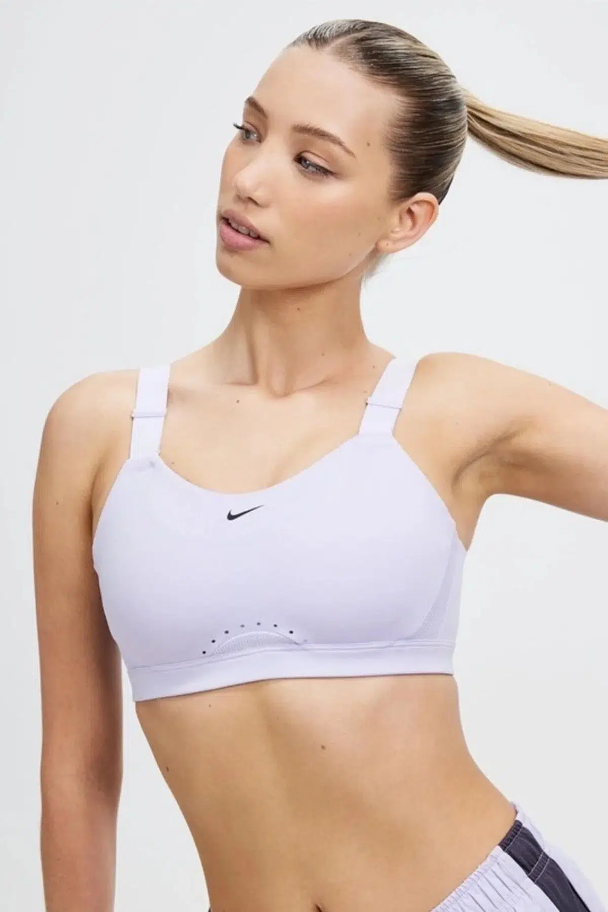 Nike Training Alpha Padded Adjustable Dri Fit High Support Sports Bra White Kadın Spor Bra Lila