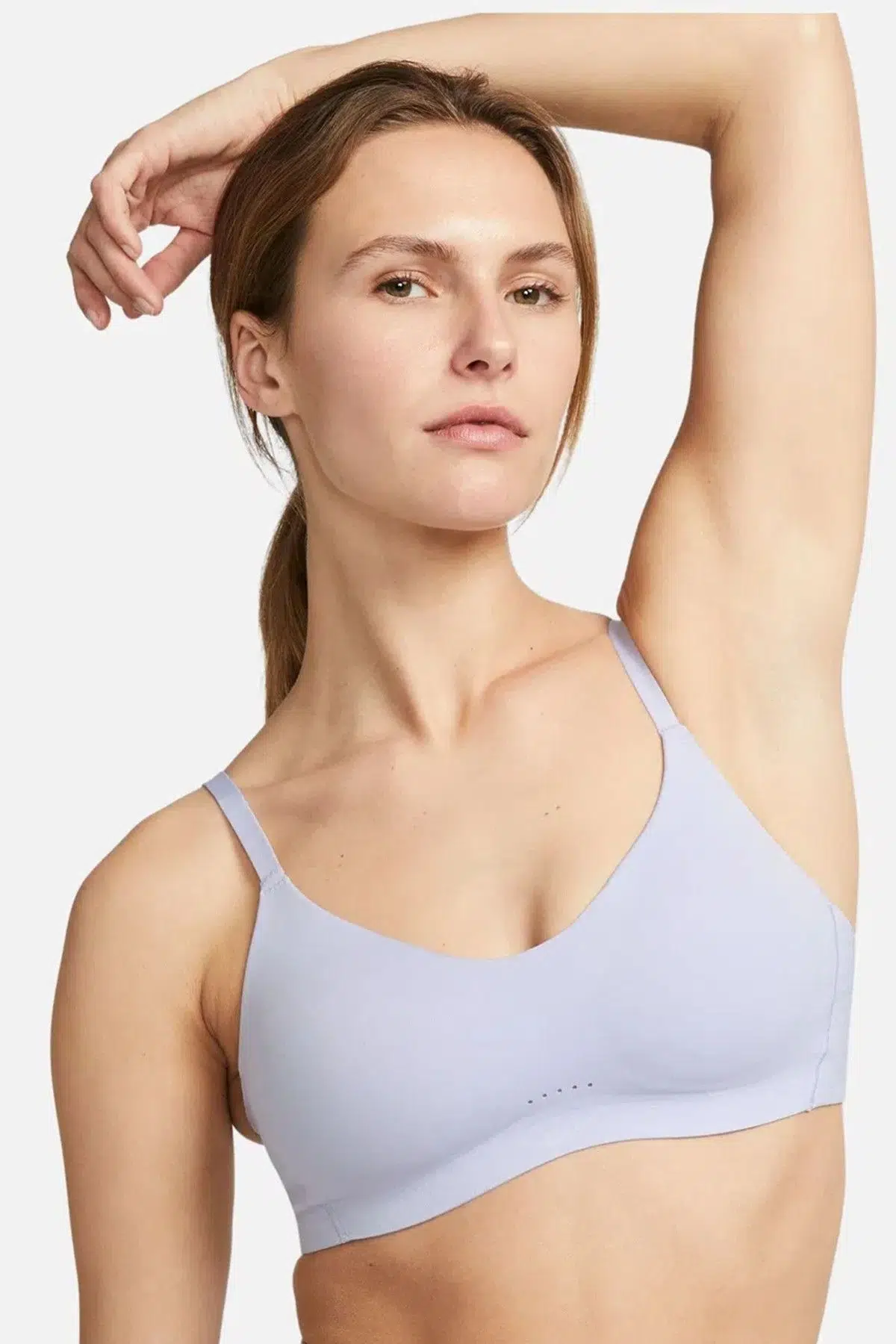 Nike Training Dri Fit Alate Minimalist Light Support Padded Bra Light Pink Kadın Lazer Kesim Bra Lila
