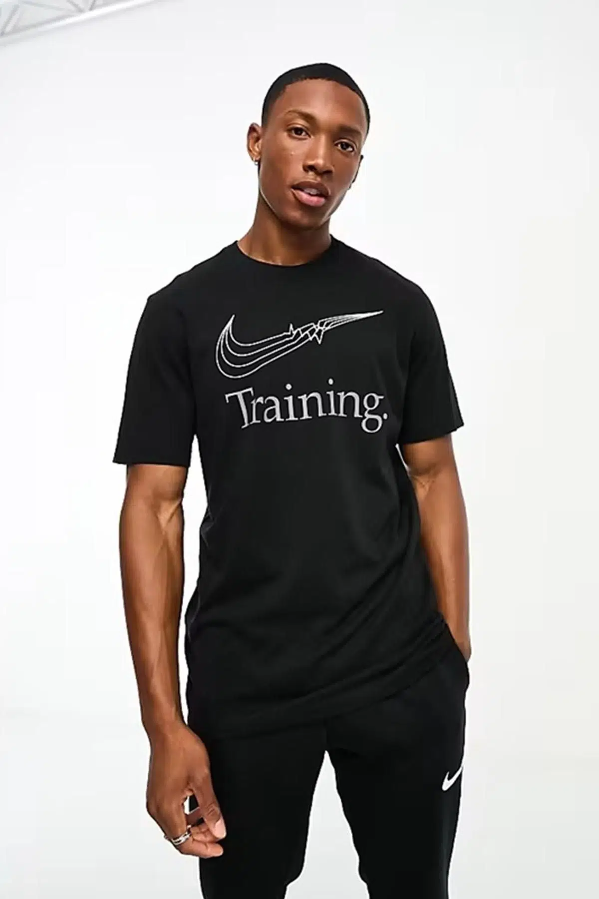 Nike Training Dri Fit Swoosh Graphic Tshirt Black Erkek Koşu Antrenman Tişörtü Sİyah