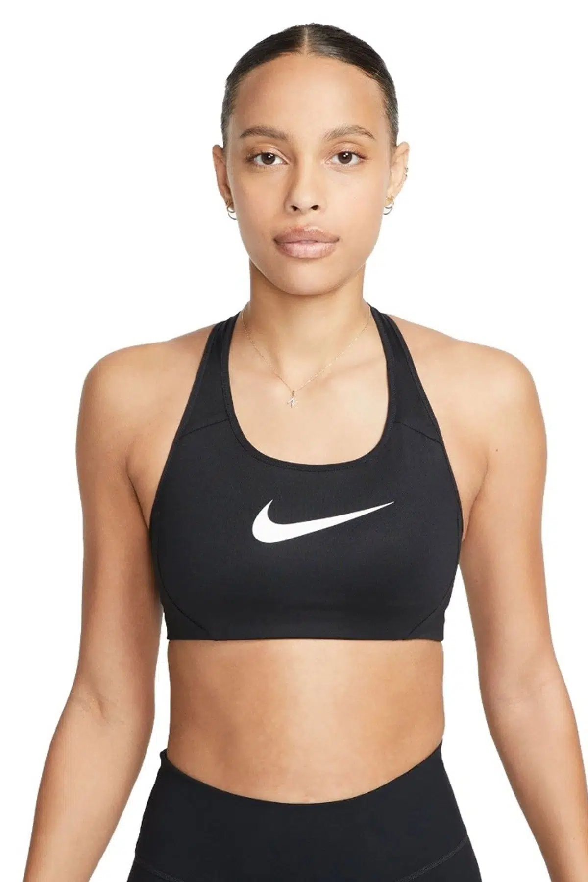 Nike Training Futura Swoosh Medium Support Sports Bra Kadın Spor Büstiyer Bra Siyah