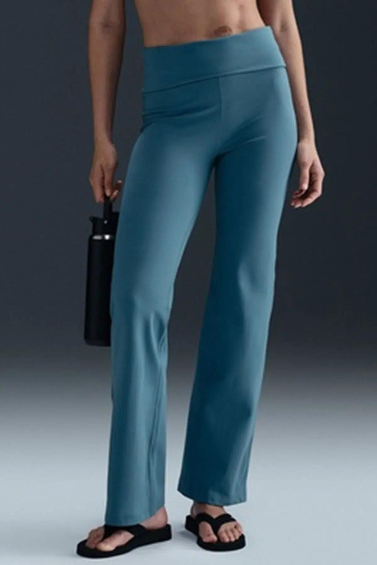 Nike Training One High Rise Foldover Pants Kadın Yüksek ve Katlanabilir Bel Eşofman Altı Mavi
