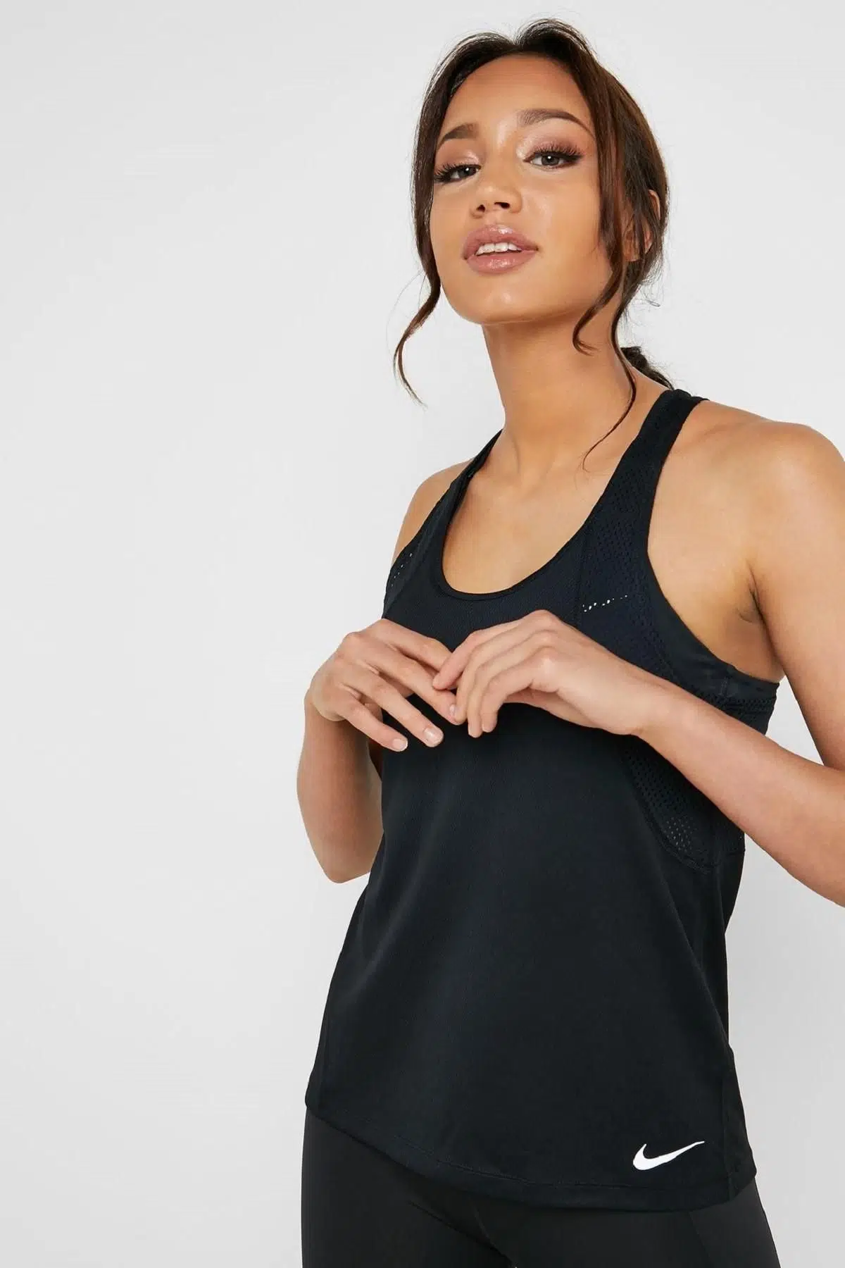 Nike Run Tank Breathe Dri-Fit Nefes Alan Siyah Spor Atlet