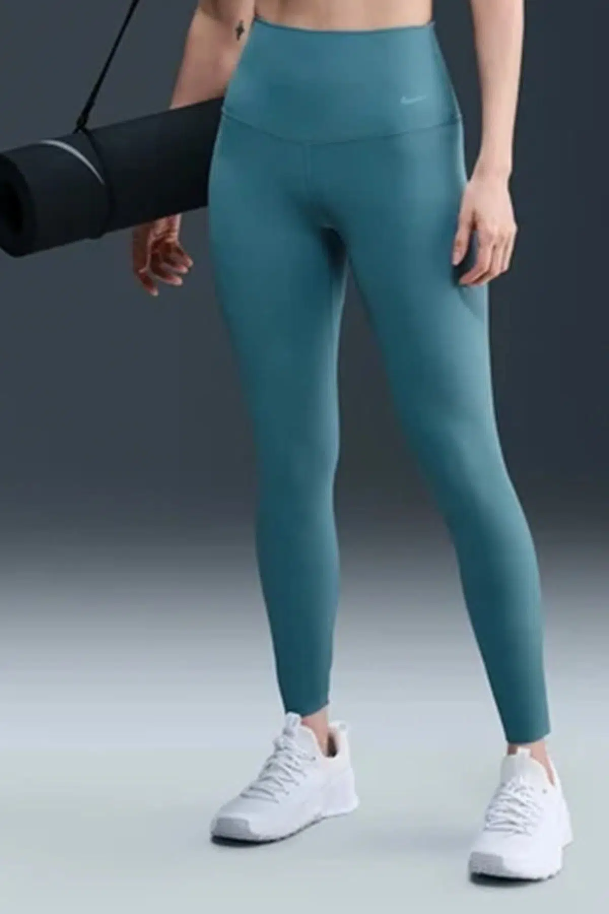 Nike Training Zenvy Dri Fit High Rise 7/8 Rib Leggings Green Kadın Fitilli Yüksek Bel Spor Tayt Yeşil