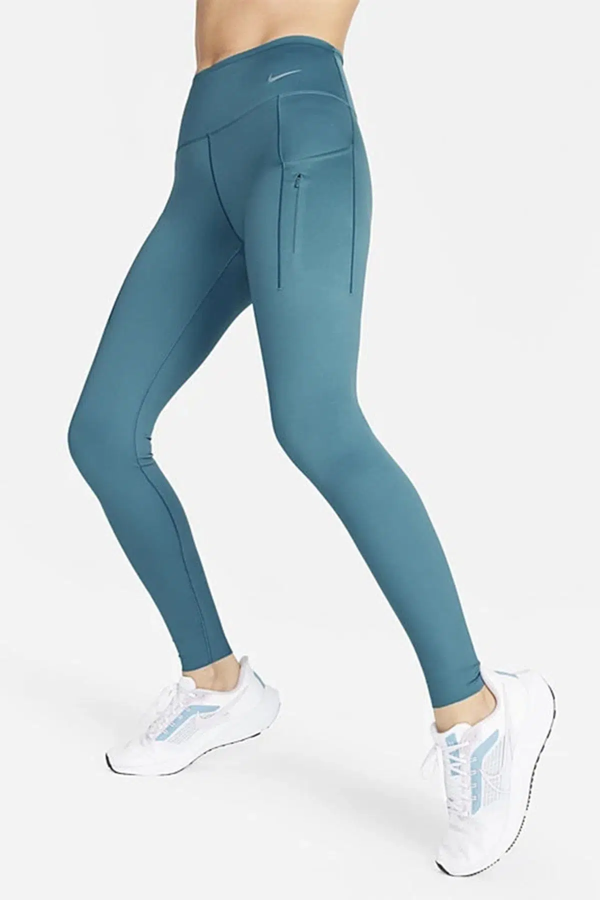 Nike Trainng Go Dri Fit İnfinaLock Full Length 6 Cepli Toparlayıcı Reflektörlü Antrenman Taytı Mavi