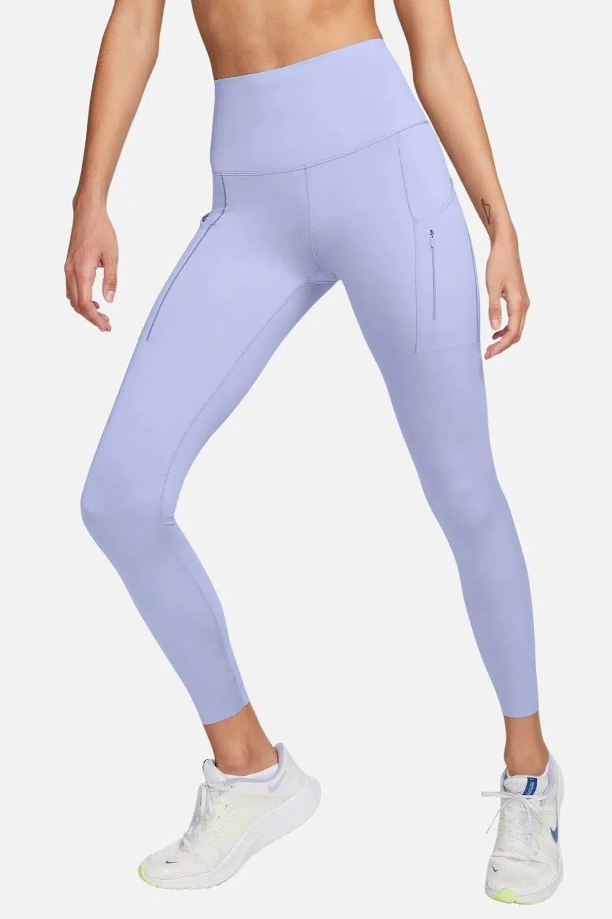 Nike Trainng Go Dri Fit İnfinaLock High Rise 7/8 Leggings 6 Cepli Toparlayıcı Yüksek Belli Reflektörlü Antrenman Taytı Açık Mor