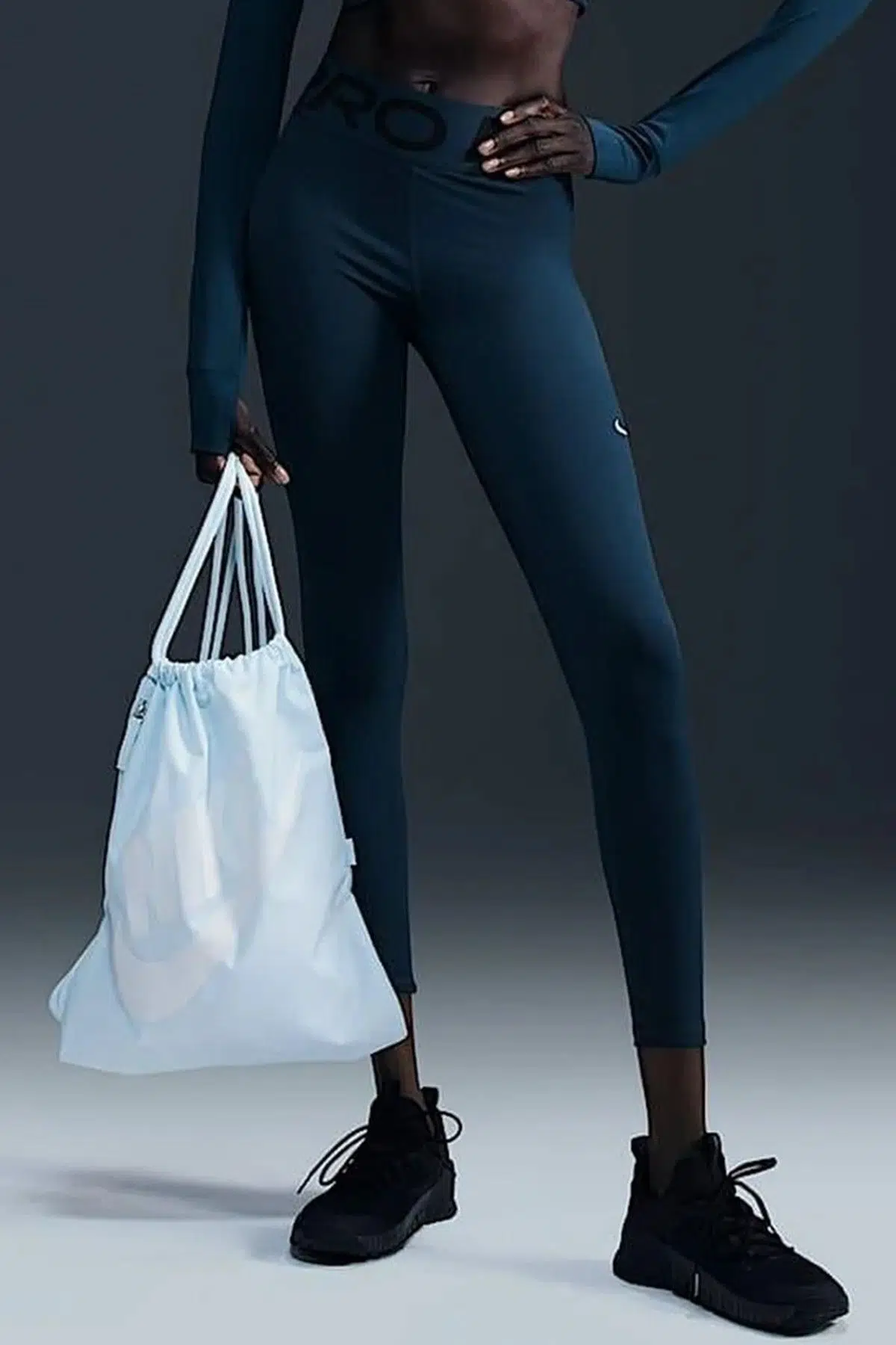Nike Pro Sculpt Dri Fit High Rise Full Length Leggings Kadın Yüksek Bel Antrenman Tayt Lacivert