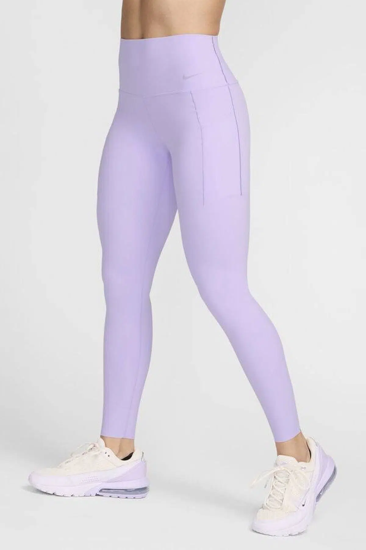 Nike Universa Medium Support High Rise Full Length Kadın Yüksek Bel 2 Cepli Toparlayıcı Tayt Lila