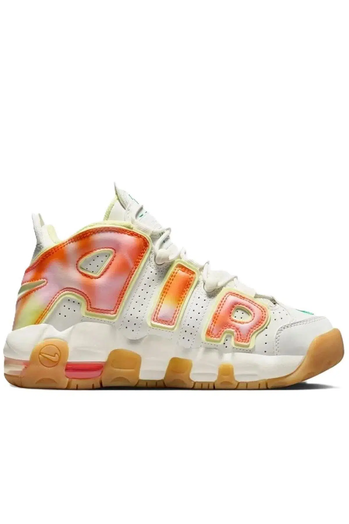 Nike Uptempo Air More Leather Sneaker Hakiki Deri Bilekli Spor Ayakkabı Beyaz