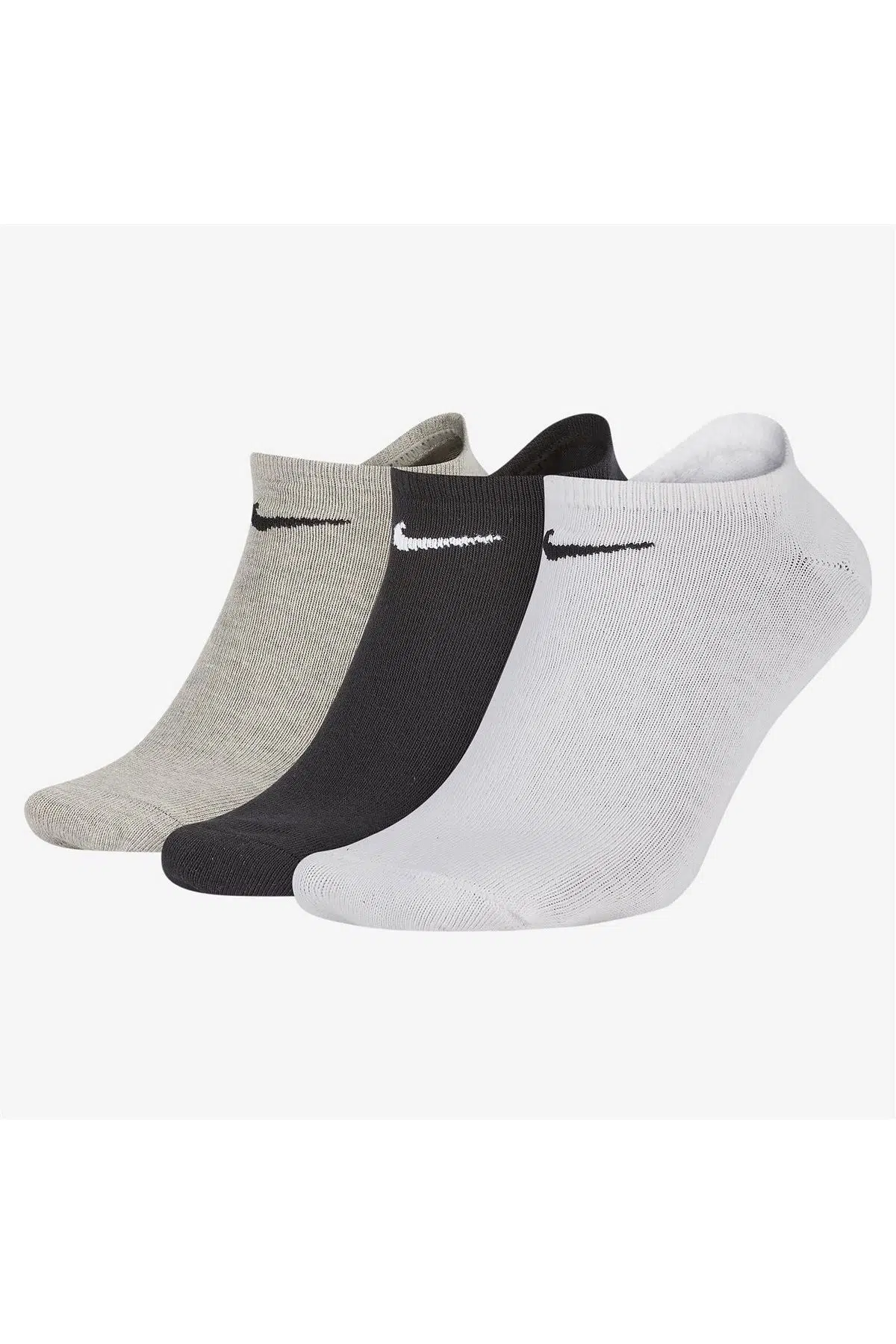 Nike Value No Show Ulightweight Unisex Sock 3 lü Soket Çorap Siyah Beyaz Bej