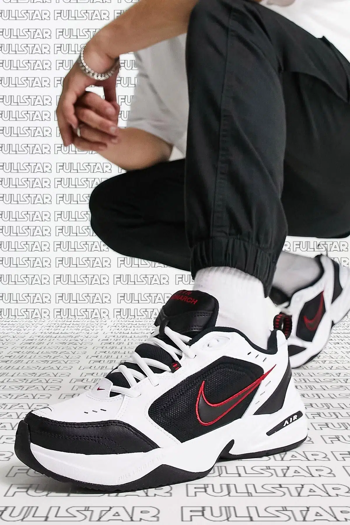 Nike Air Monarch 4 Leather Walk Training Shoes Hakiki Deri Spor Ayakkabı Beyaz