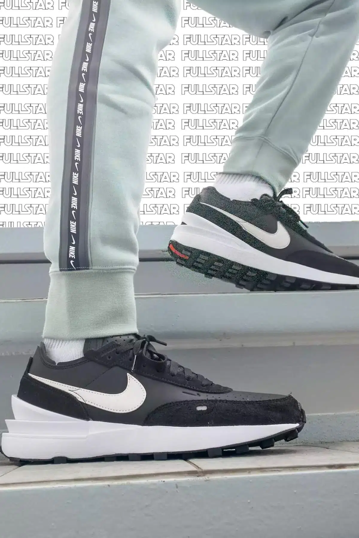 Nike Waffle One Leather Black Sneaker Hakiki Deri Spor Ayakkabı Siyah