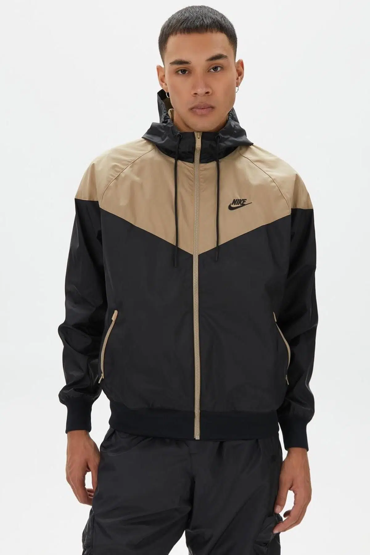 Nike Windrunner Full Zip Jacket Kapüşonlu Erkek Ceket Rüzgarlık Kahve- Sİyah
