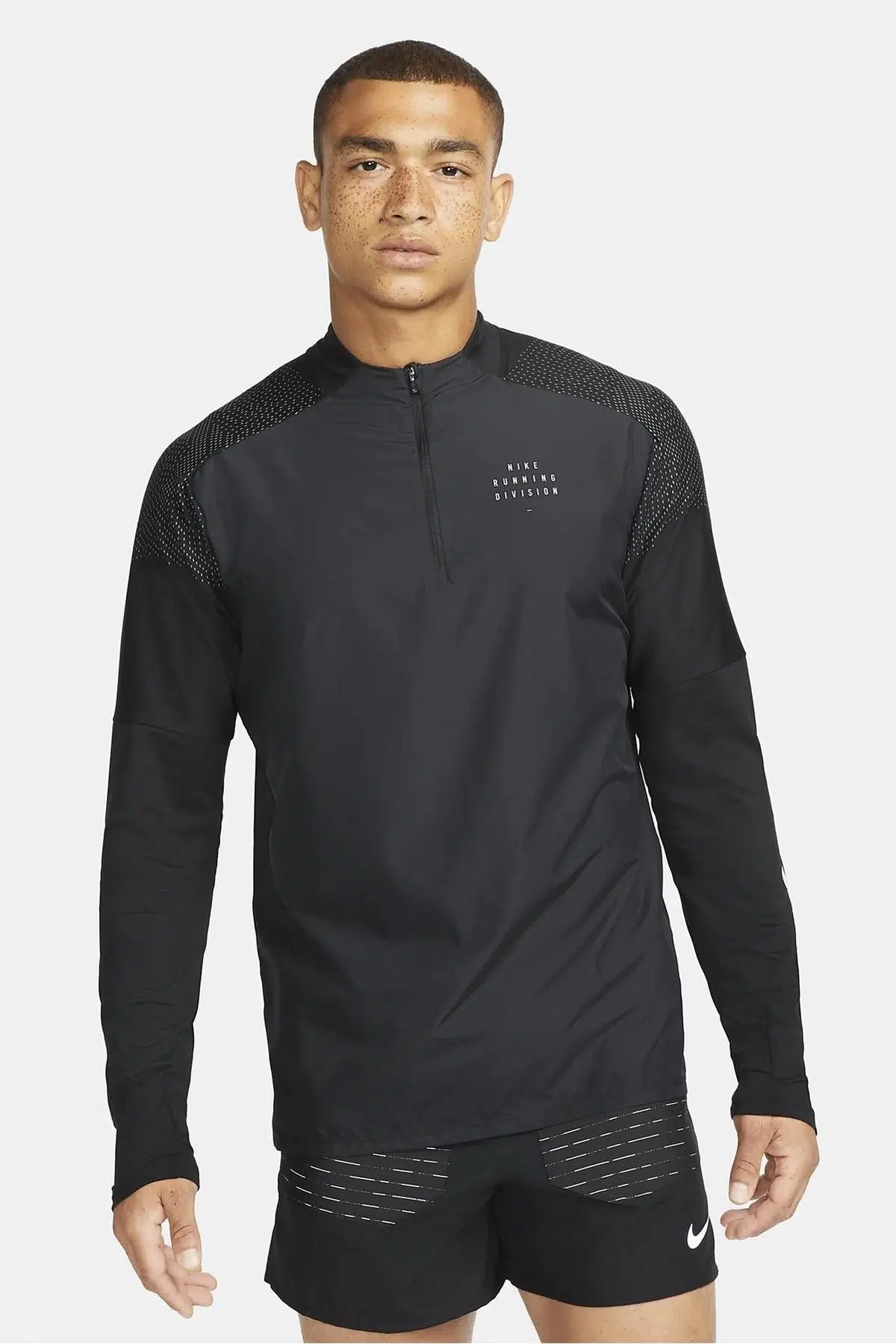 Nike Dri-FIT Run Division Flash Element 1/2 Zip Yarım Fermuarlı Erkek Koşu Sweatshirt Siyah