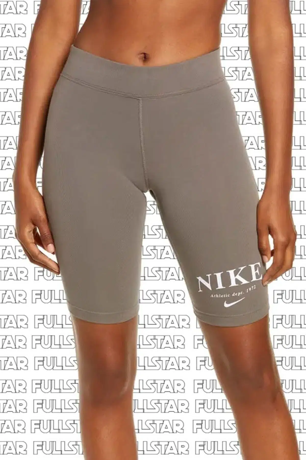 Nike Women's Mid Rise Bike Shorts Vizon Kahveregi Biker Şort Tayt