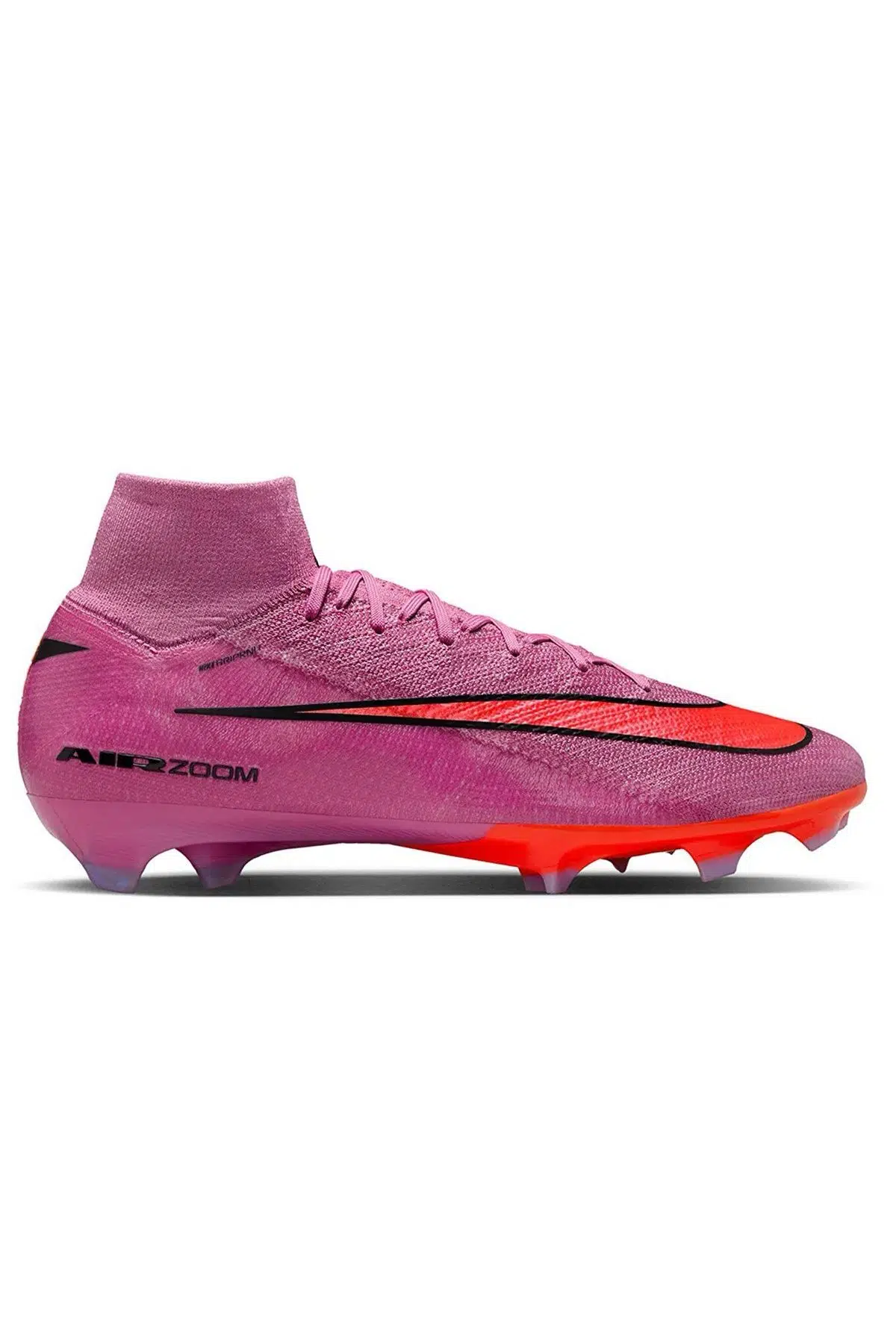 Nike Zoom Superfly 10 Elite FG Çoraplı Erkek Profesyonel Çim saha Kramponu Açık Pembe