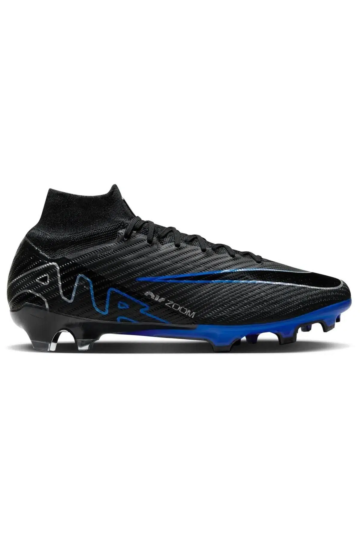 Nike Zoom Superfly 9 Elite FG Çoraplı Erkek Profesyonel Krampon Siyah-Mavi