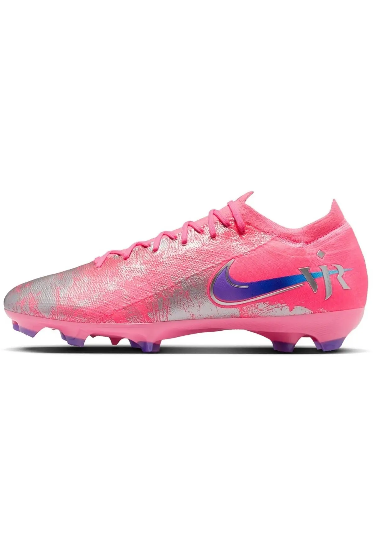 IO9813-640 Nike Zoom Vapor 16 Pro Vini JR FG Football Shoes Yarı Prof Çim Saha Futbol Kramponu Pembe