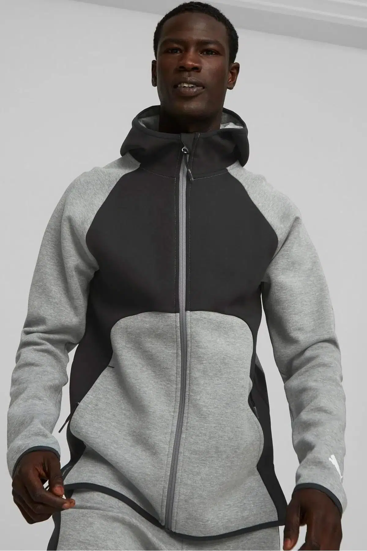 Puma Drycell Drime Hoodie Erkek Kapüşonlu Sweatshirt Gri-Siyah