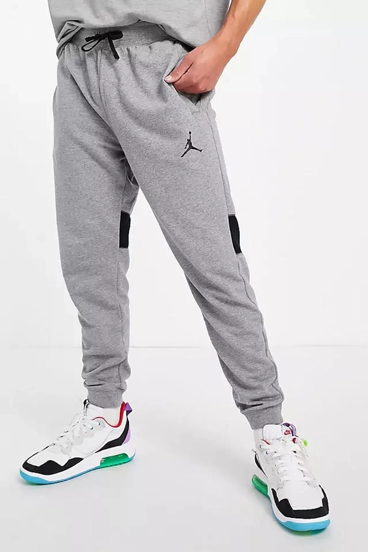 Nike Jordan NBA Dri Fit Air Fleec Erkek Basketbol Eşofman Altı Gri