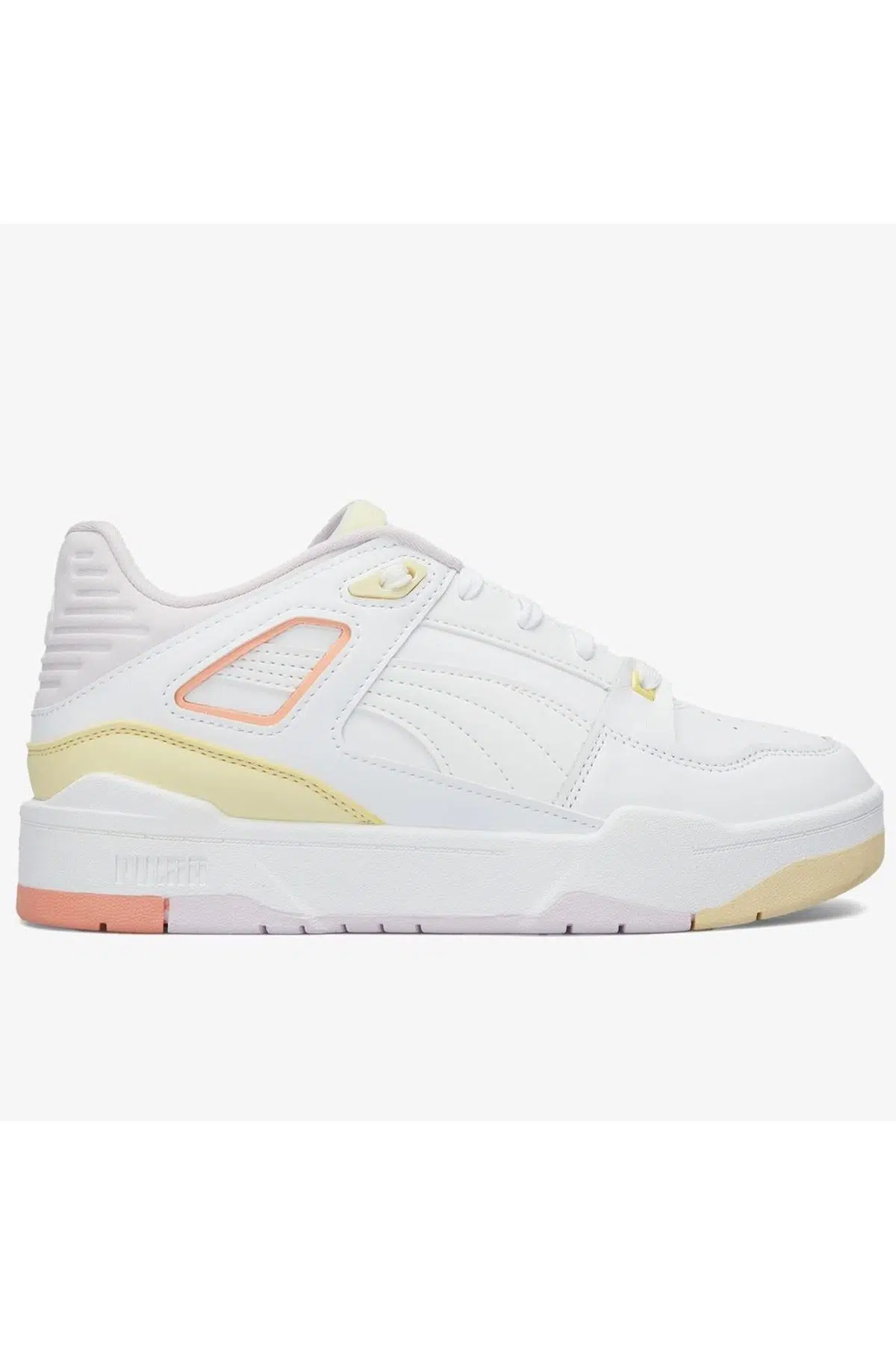 Puma Slipstream Women White Yellow Leather Sneaker Beyaz Sarı Kadın Hakiki Deri Günlük Spor Ayakkabı