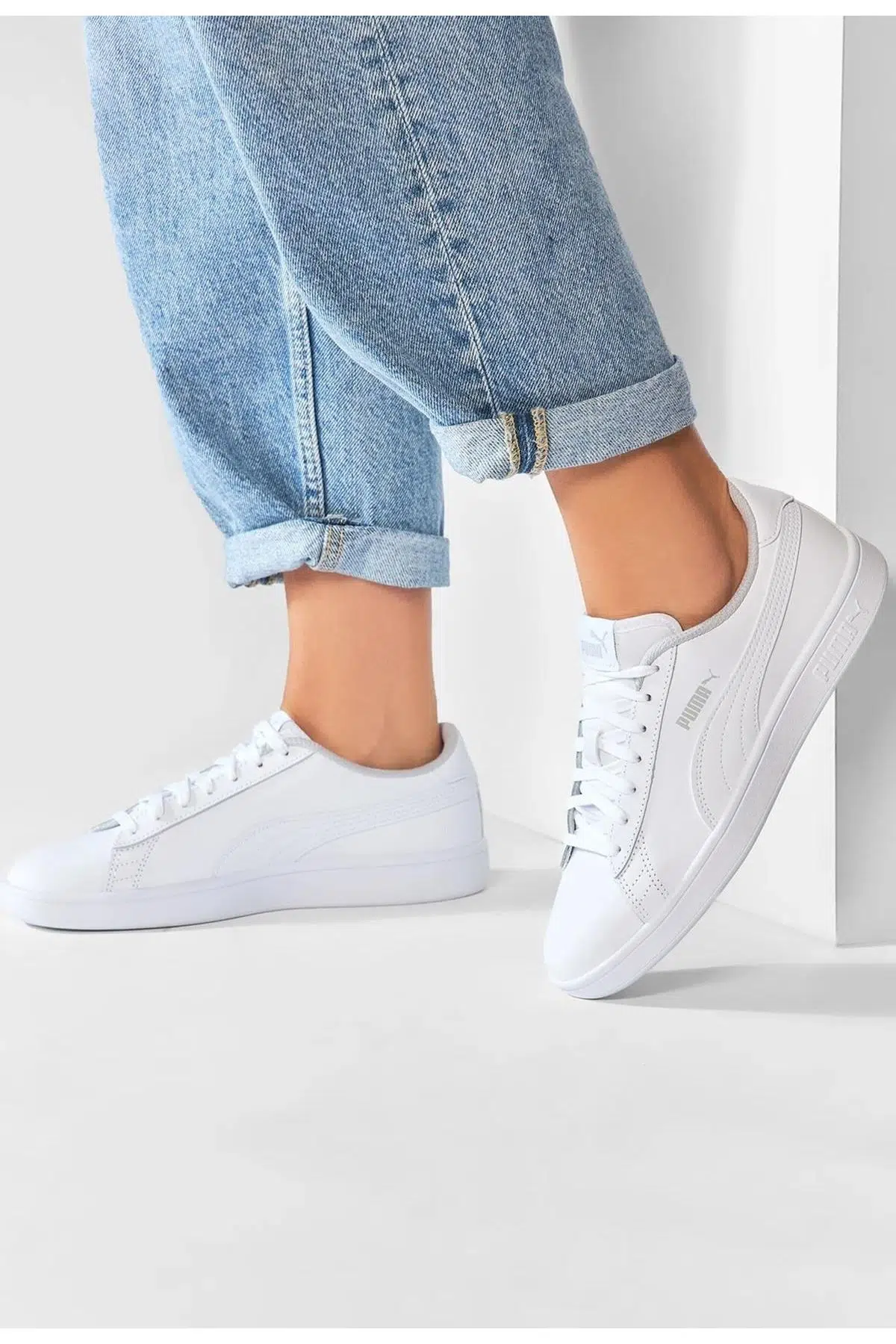 Puma Smash v2 Buck White Unisex Sneaker Günlük Spor Ayakkabı Beyaz