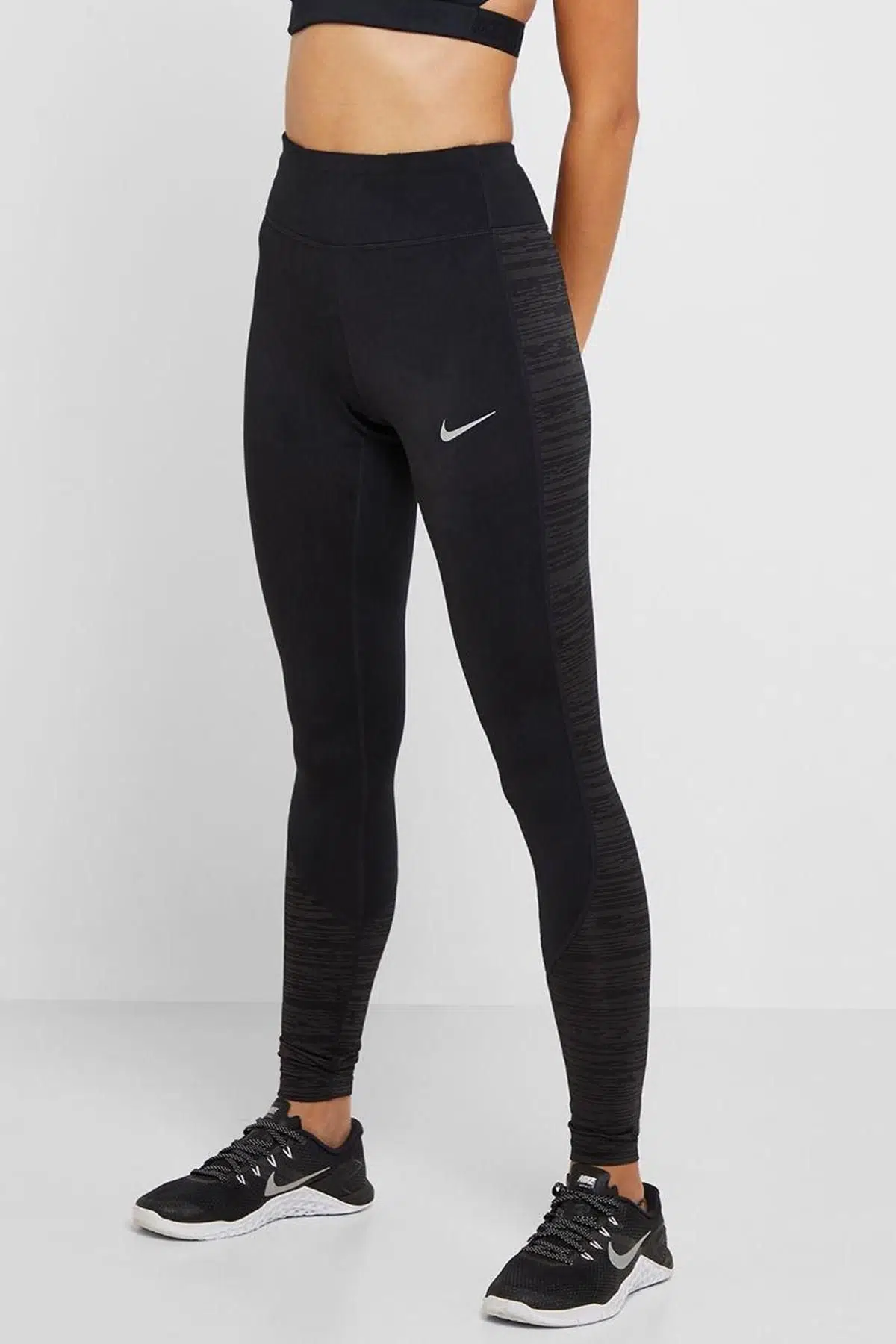Nike Racer Warm Running 3 Cepli Yarı Şardonlu Kadın Koşu Taytı Siyah